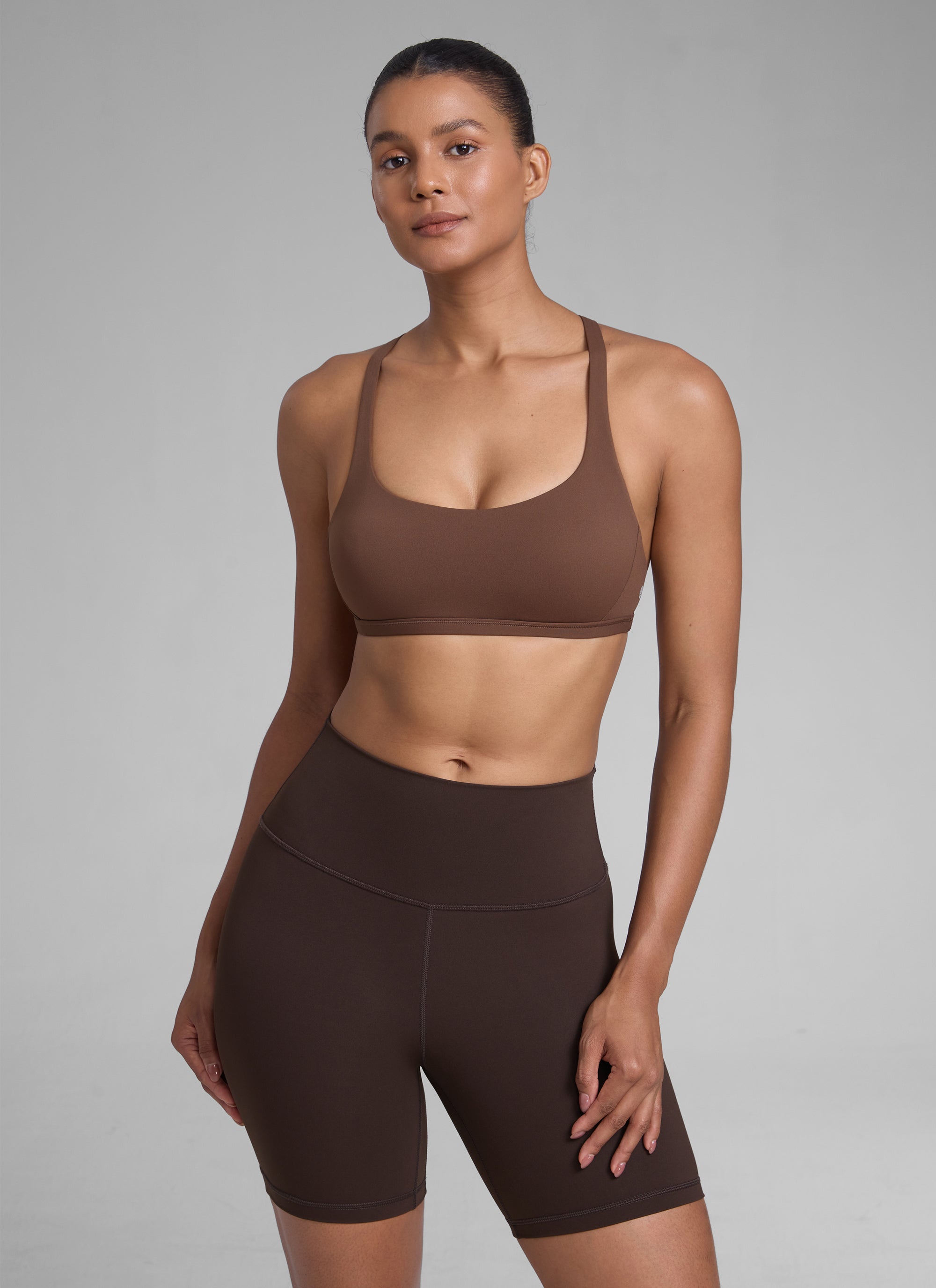 Nakedfeel חזיית ספורט Diamond - Coffee Brown