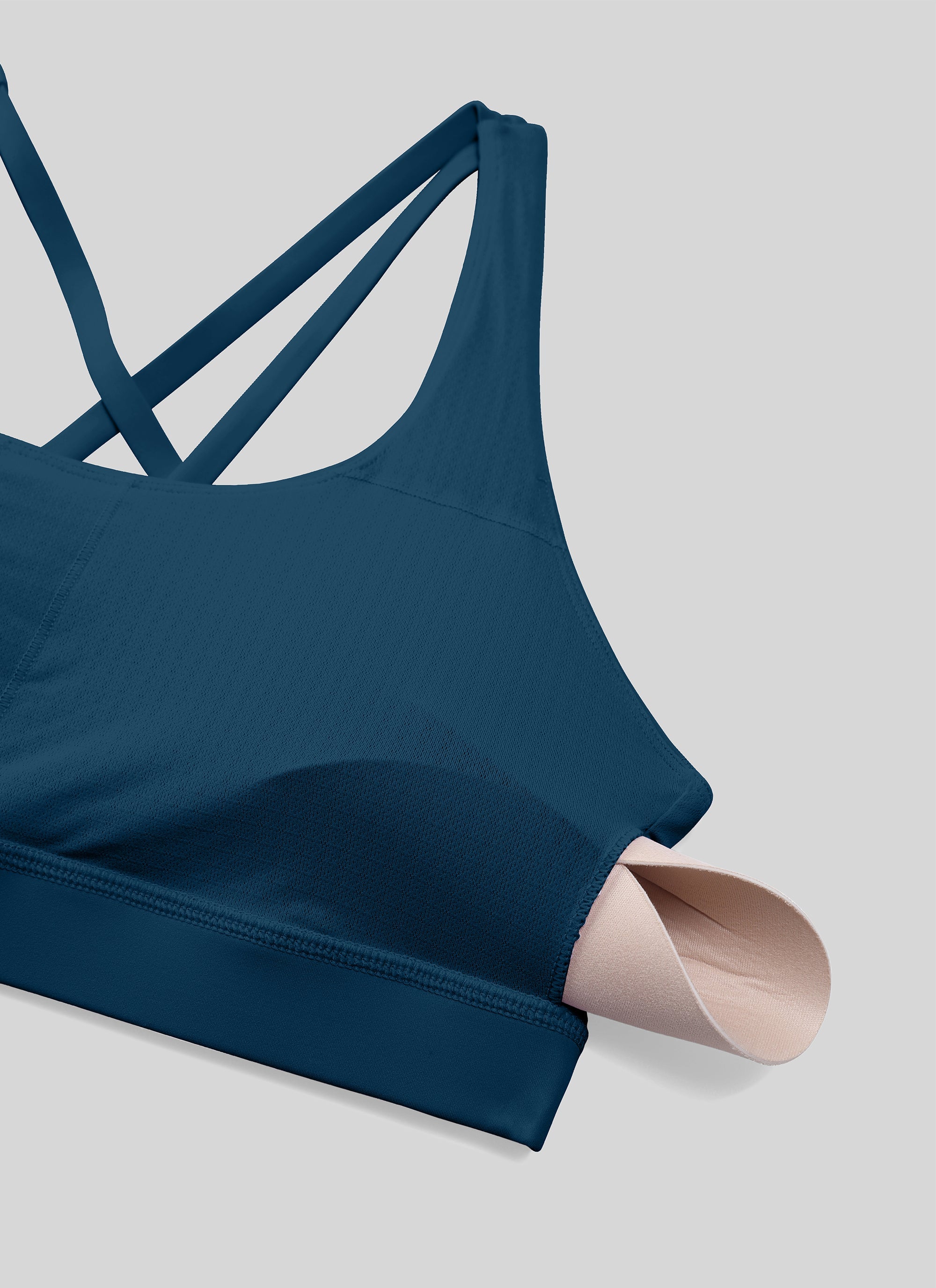 Nakedfeel חזיית ספורט תומכת Cross Back - French Navy