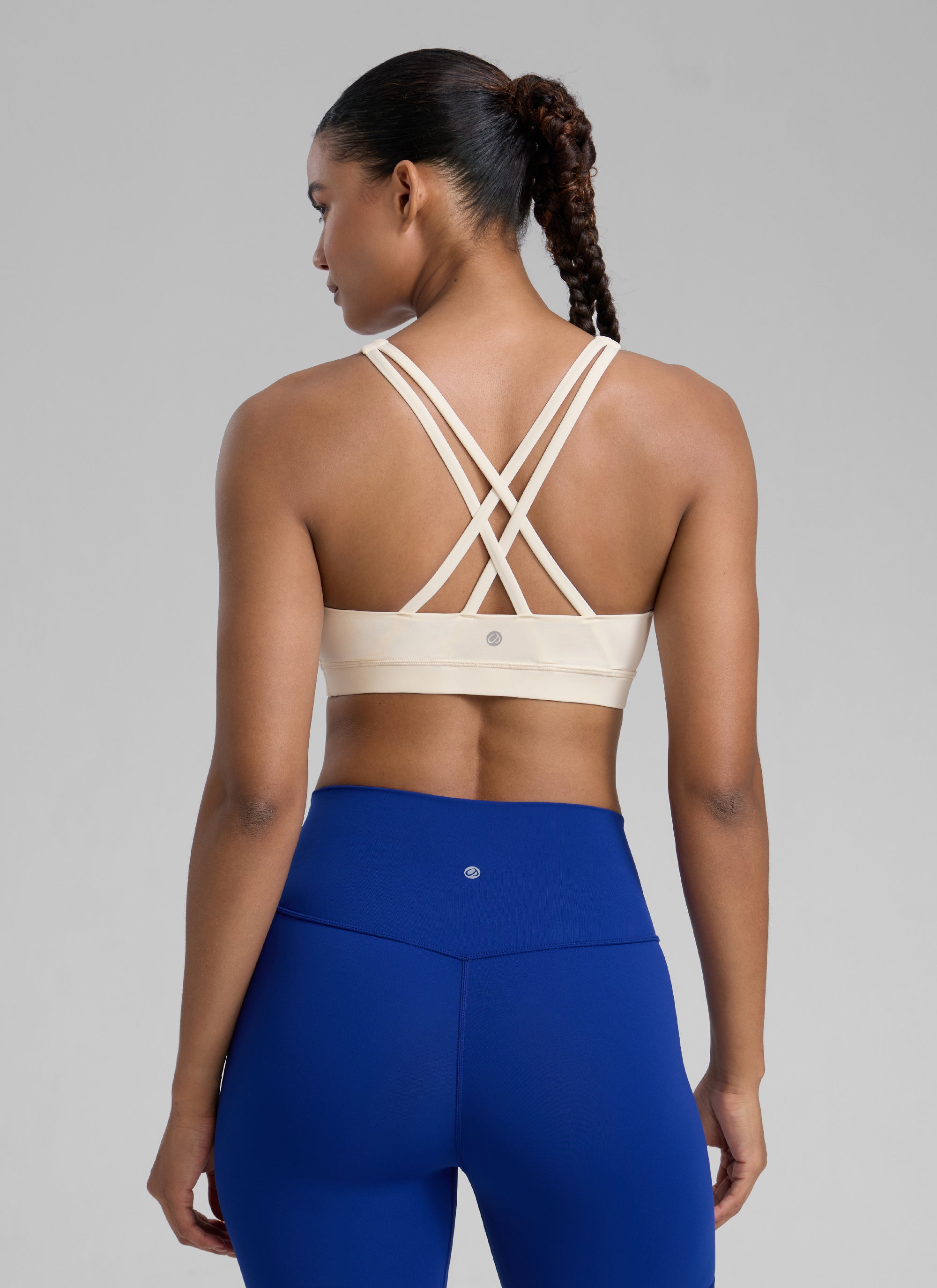 Nakedfeel חזיית ספורט תומכת Cross Back - White Apricot