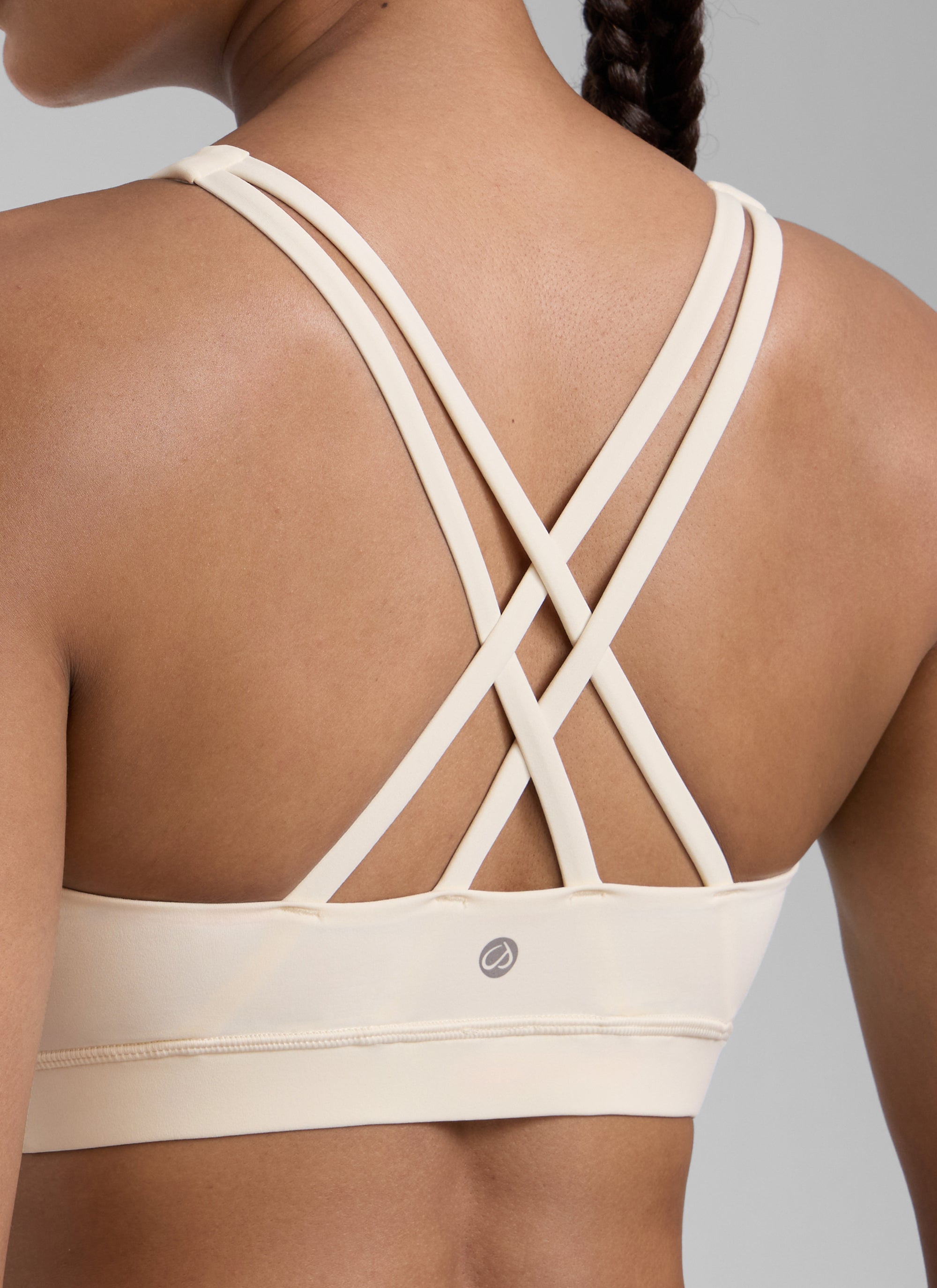 Nakedfeel חזיית ספורט תומכת Cross Back - White Apricot
