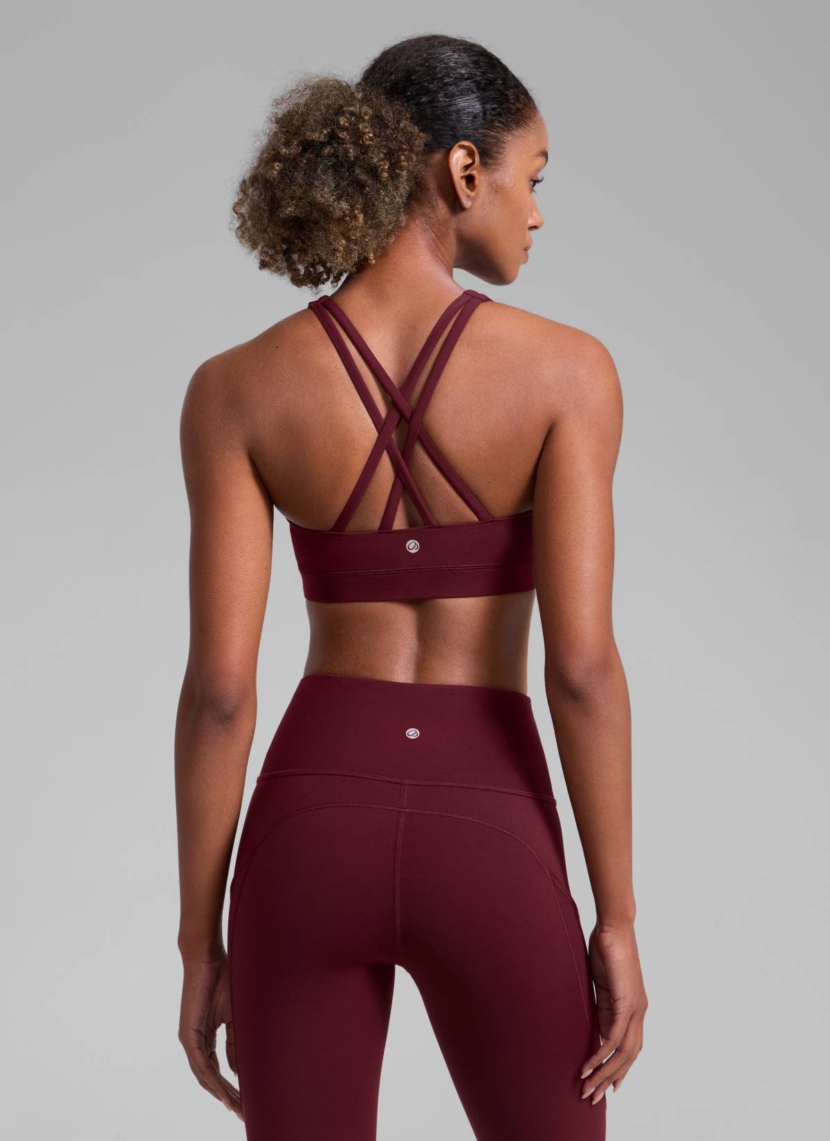 Nakedfeel חזיית ספורט תומכת Cross Back - Red Merlot