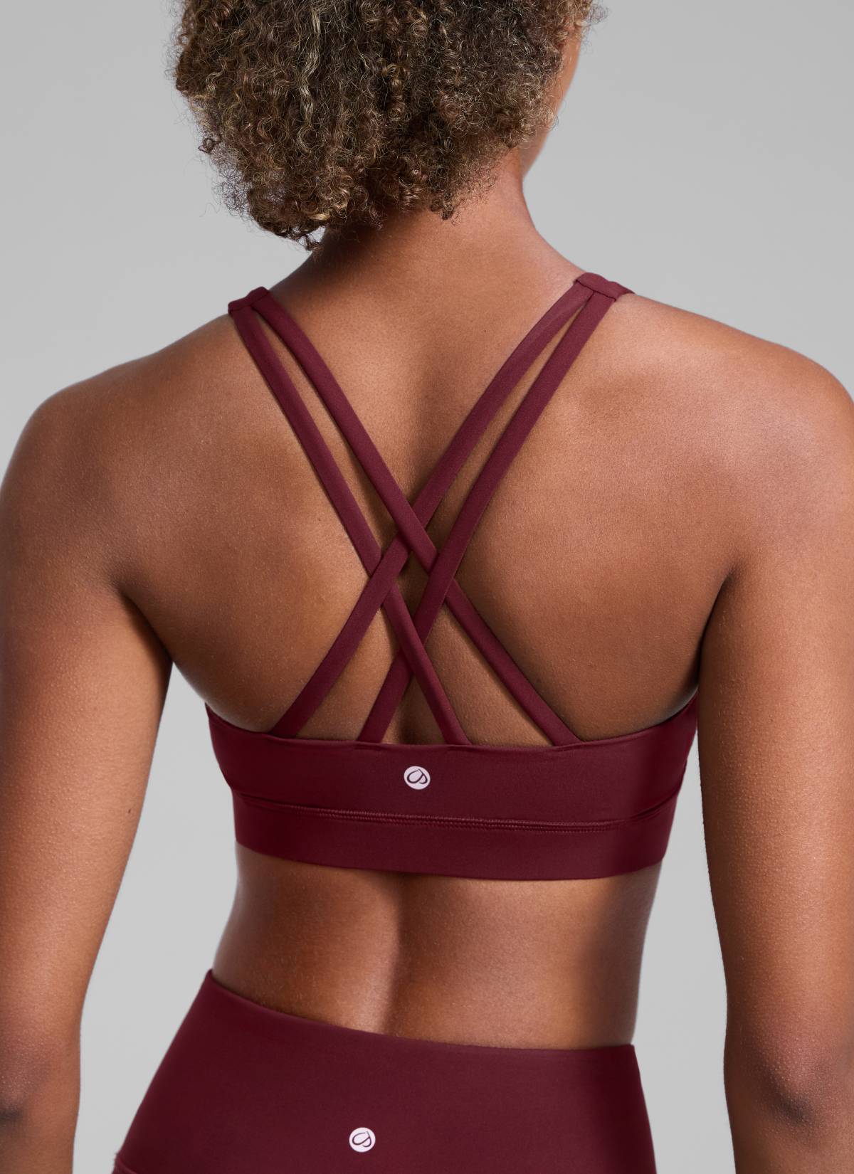 Nakedfeel חזיית ספורט תומכת Cross Back - Red Merlot