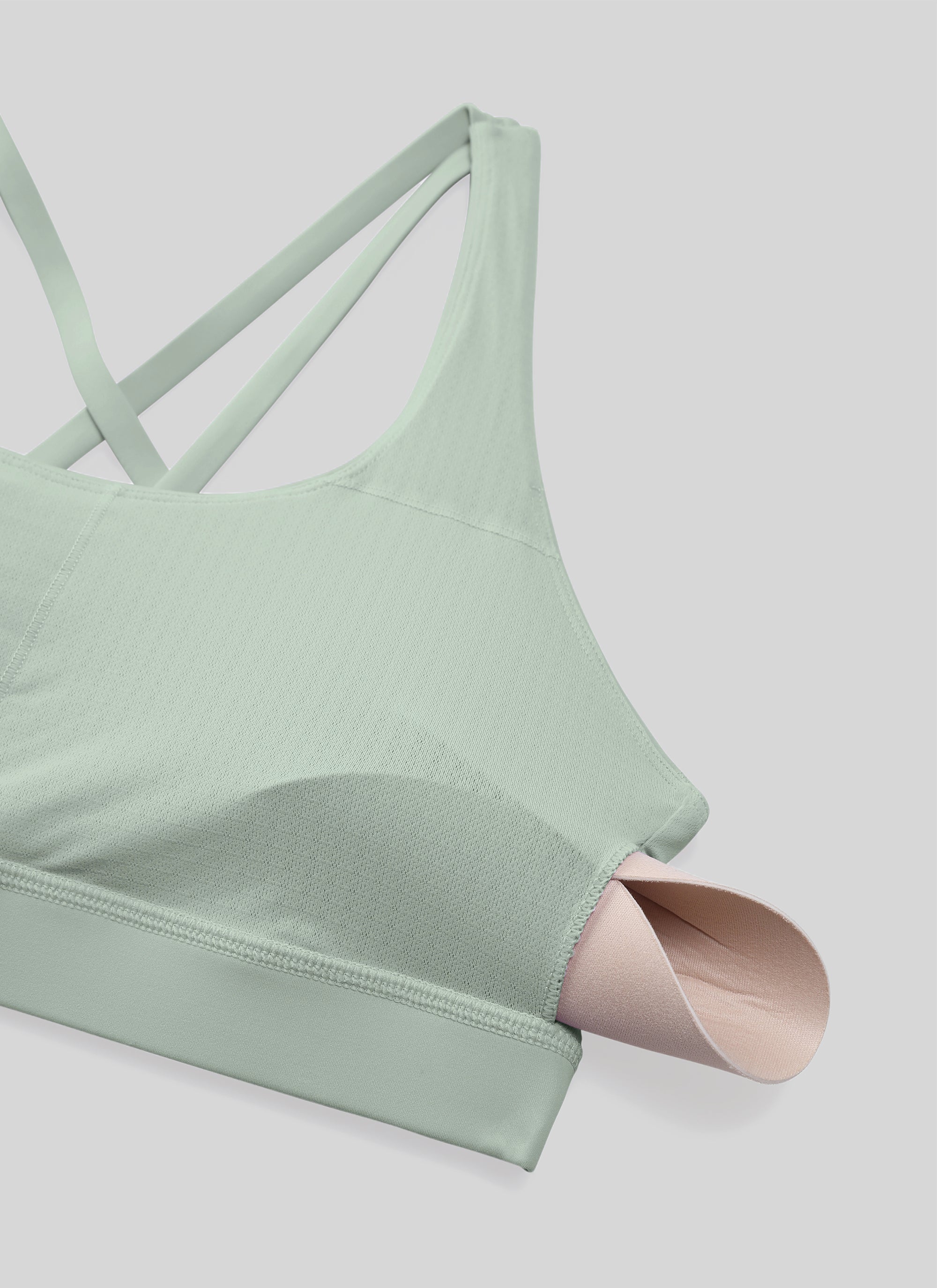 Nakedfeel חזיית ספורט תומכת Cross Back - Green Palm