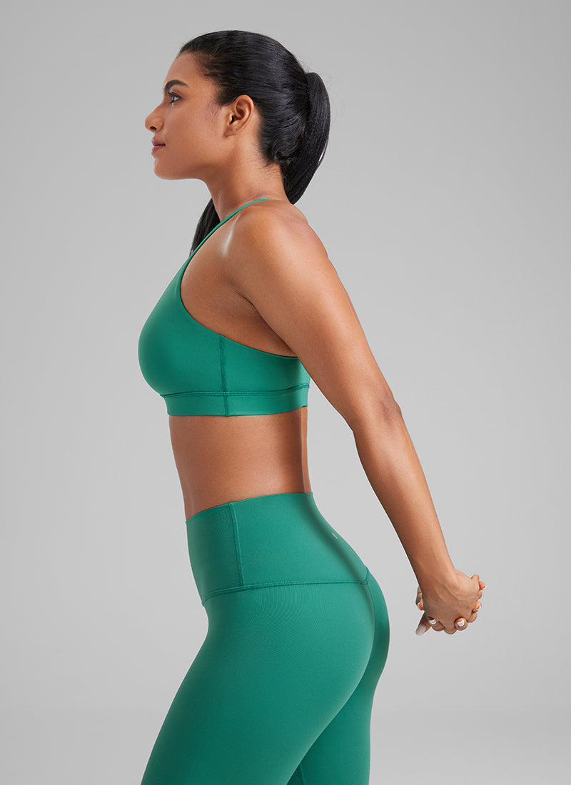 Nakedfeel חזיית ספורט תומכת Cross Back - Cascadia Green