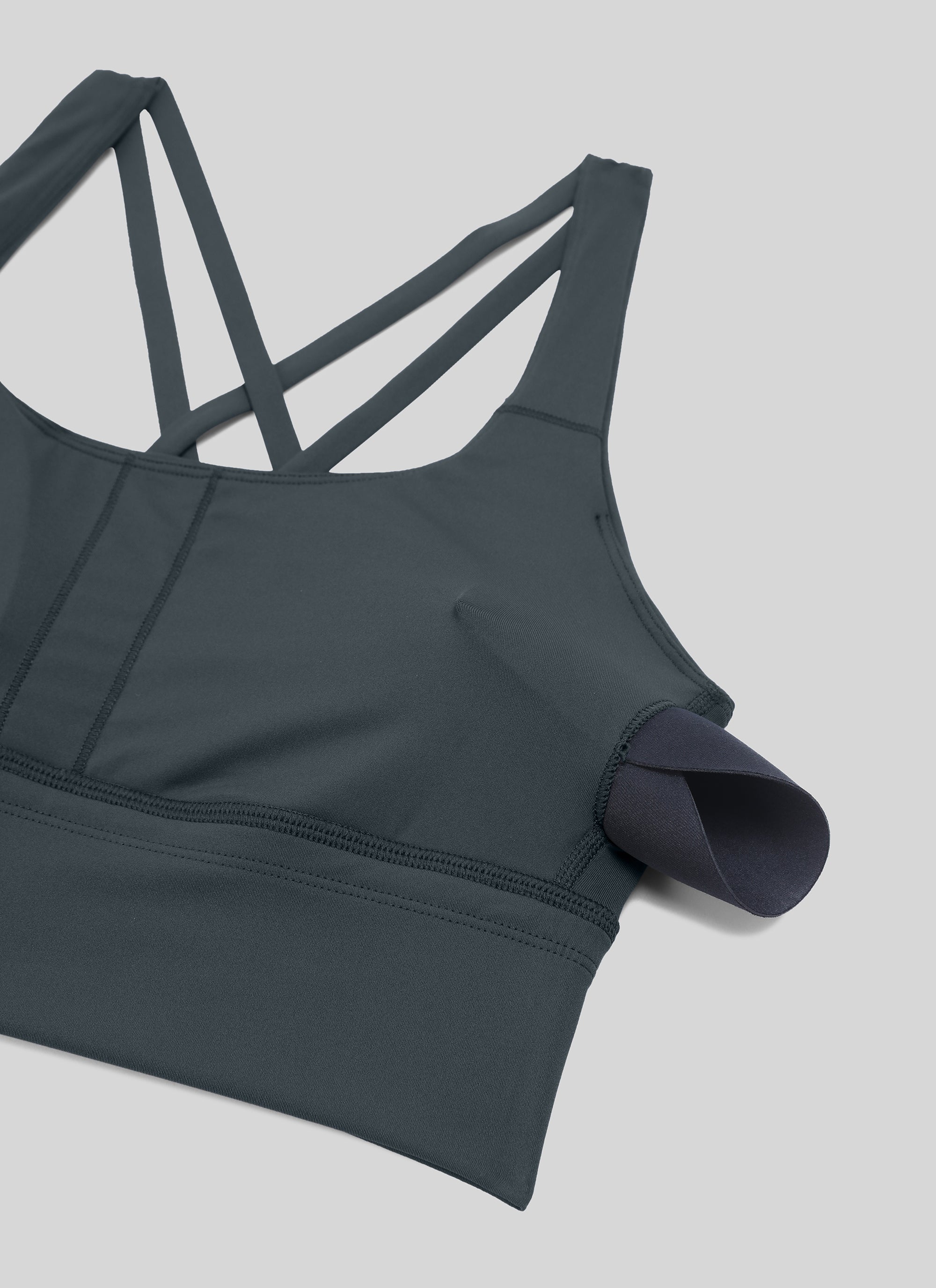 Nakedfeel חזיית קרופ תומכת Strappy Criss Cross - אספלט