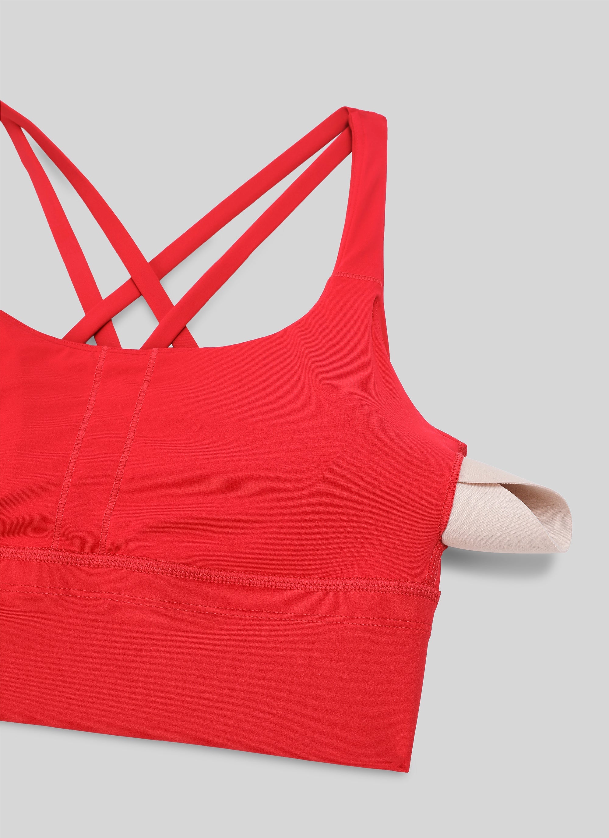 Nakedfeel חזיית קרופ תומכת Strappy Criss Cross - Deep Red