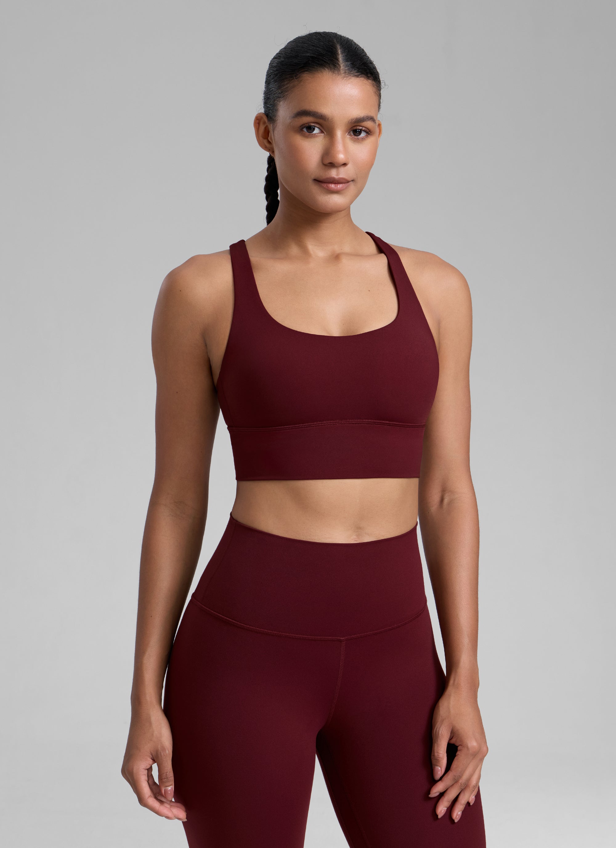 Nakedfeel חזיית קרופ תומכת Strappy Criss Cross - Red Merlot