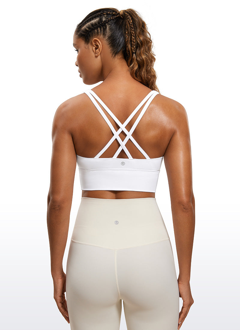 Nakedfeel חזיית קרופ תומכת Strappy Criss Cross - לבן