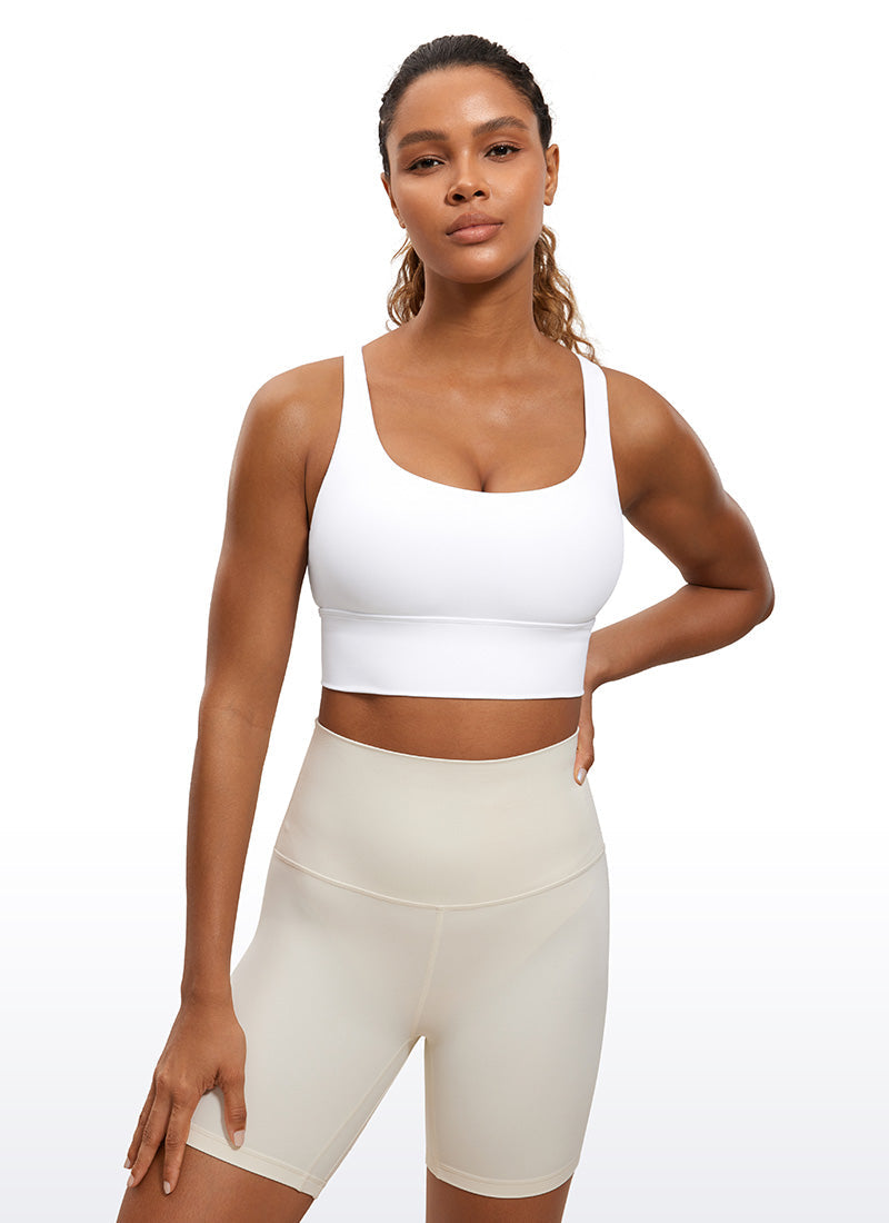 Nakedfeel חזיית קרופ תומכת Strappy Criss Cross - לבן