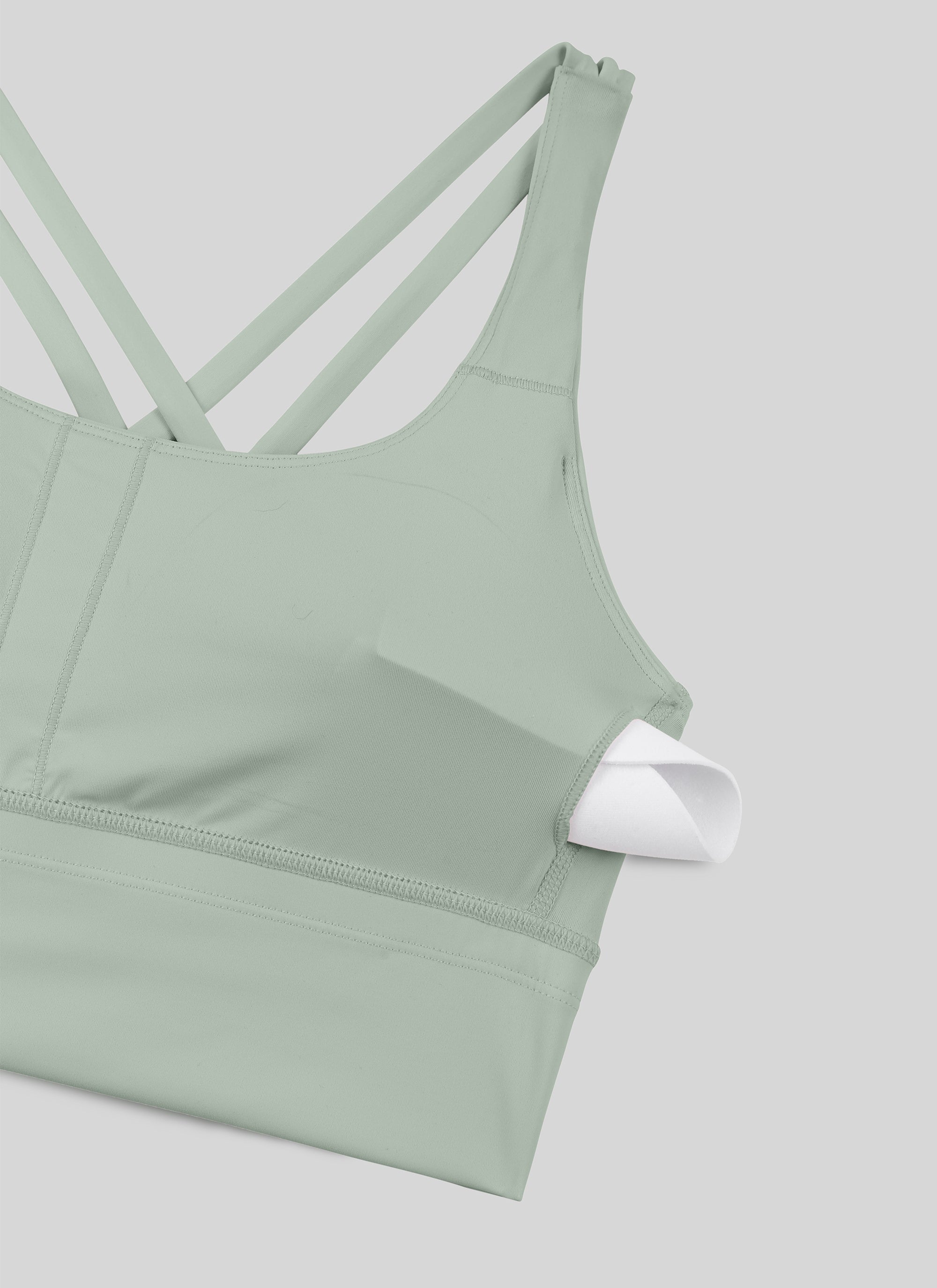 Nakedfeel חזיית קרופ תומכת Strappy Criss Cross - Green Palm