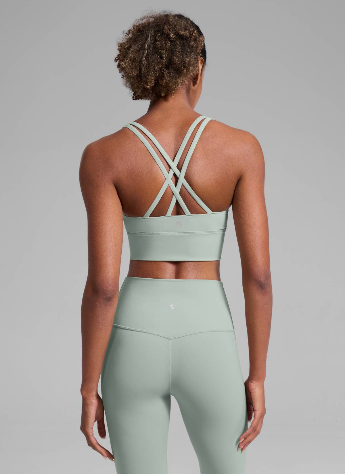 Nakedfeel חזיית קרופ תומכת Strappy Criss Cross - Green Palm