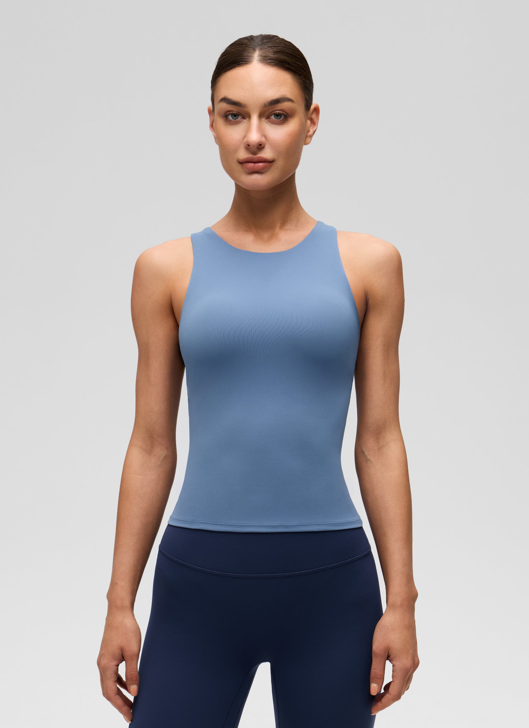 גופייה עם חזייה פנימית Butterluxe High Neck - Oasis Blue