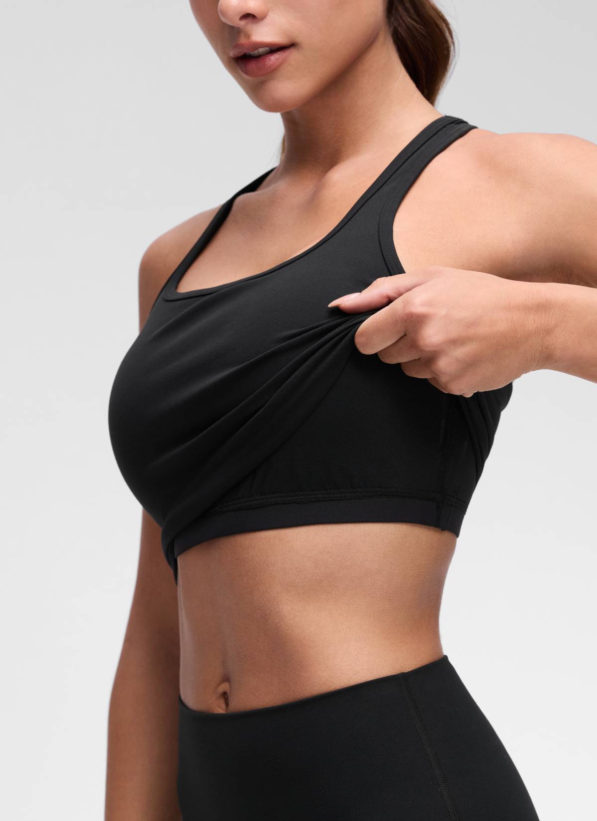 קרופ תומך Butterluxe Scoop Neck - שחור