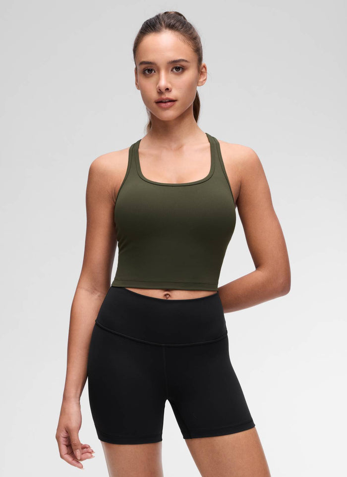 קרופ תומך Butterluxe Scoop Neck - ירוק זית