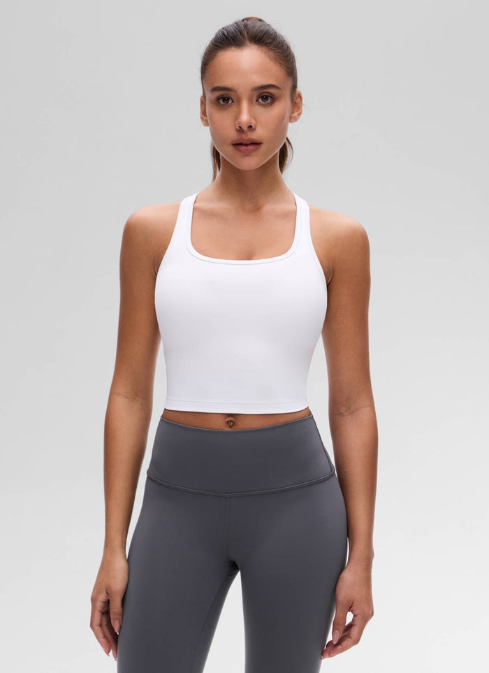 קרופ תומך Butterluxe Scoop Neck - לבן