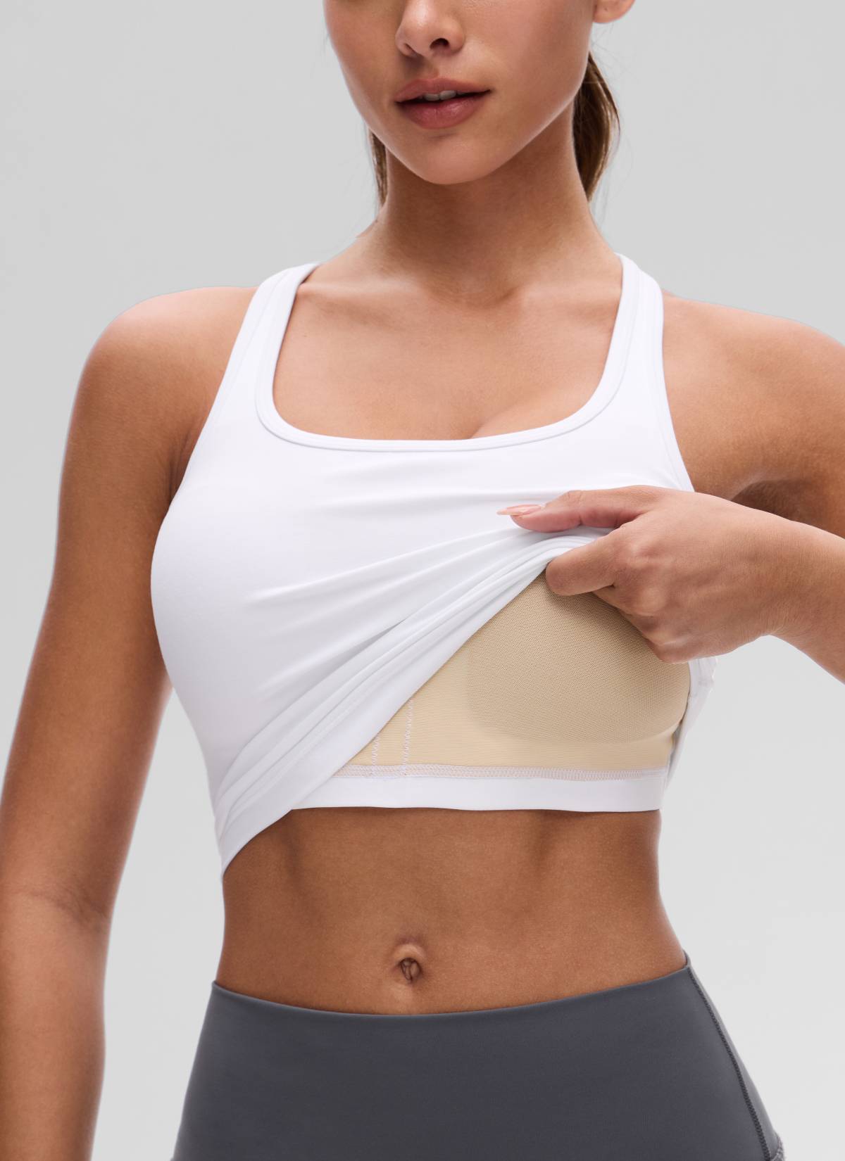 קרופ תומך Butterluxe Scoop Neck - לבן