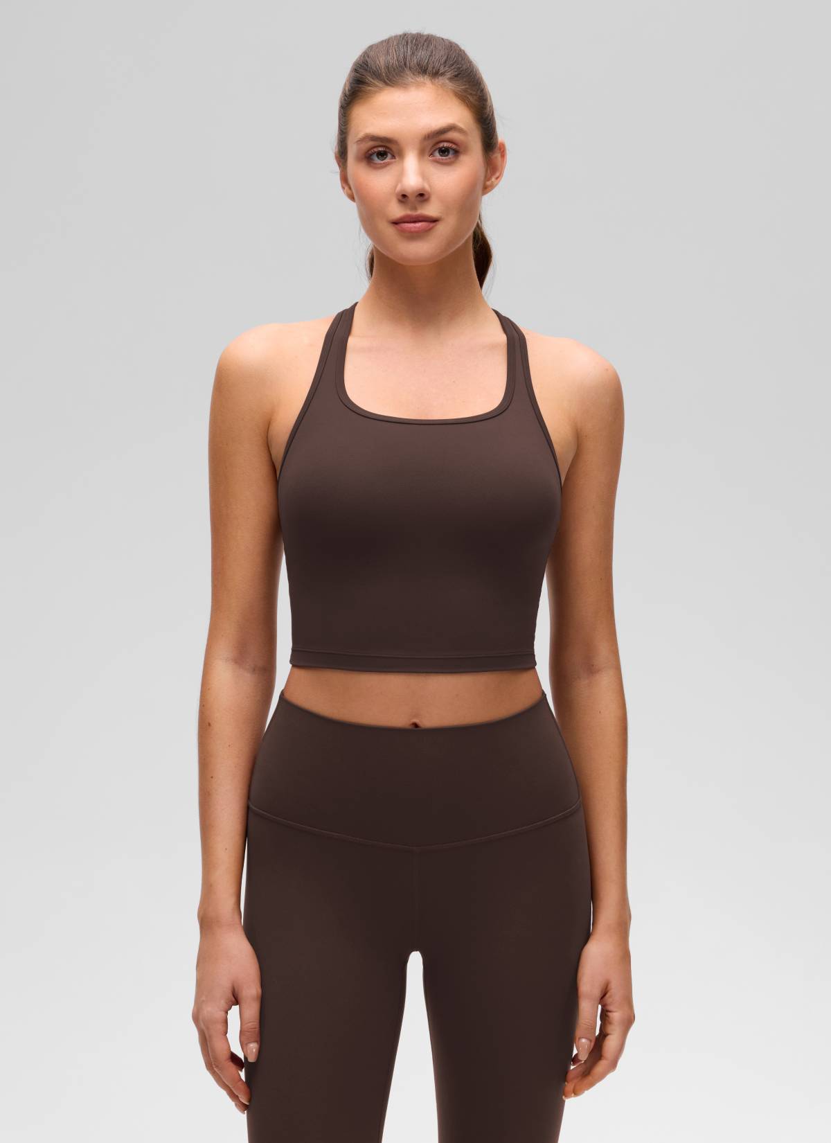 קרופ תומך Butterluxe Scoop Neck - Hot Fudge Brown