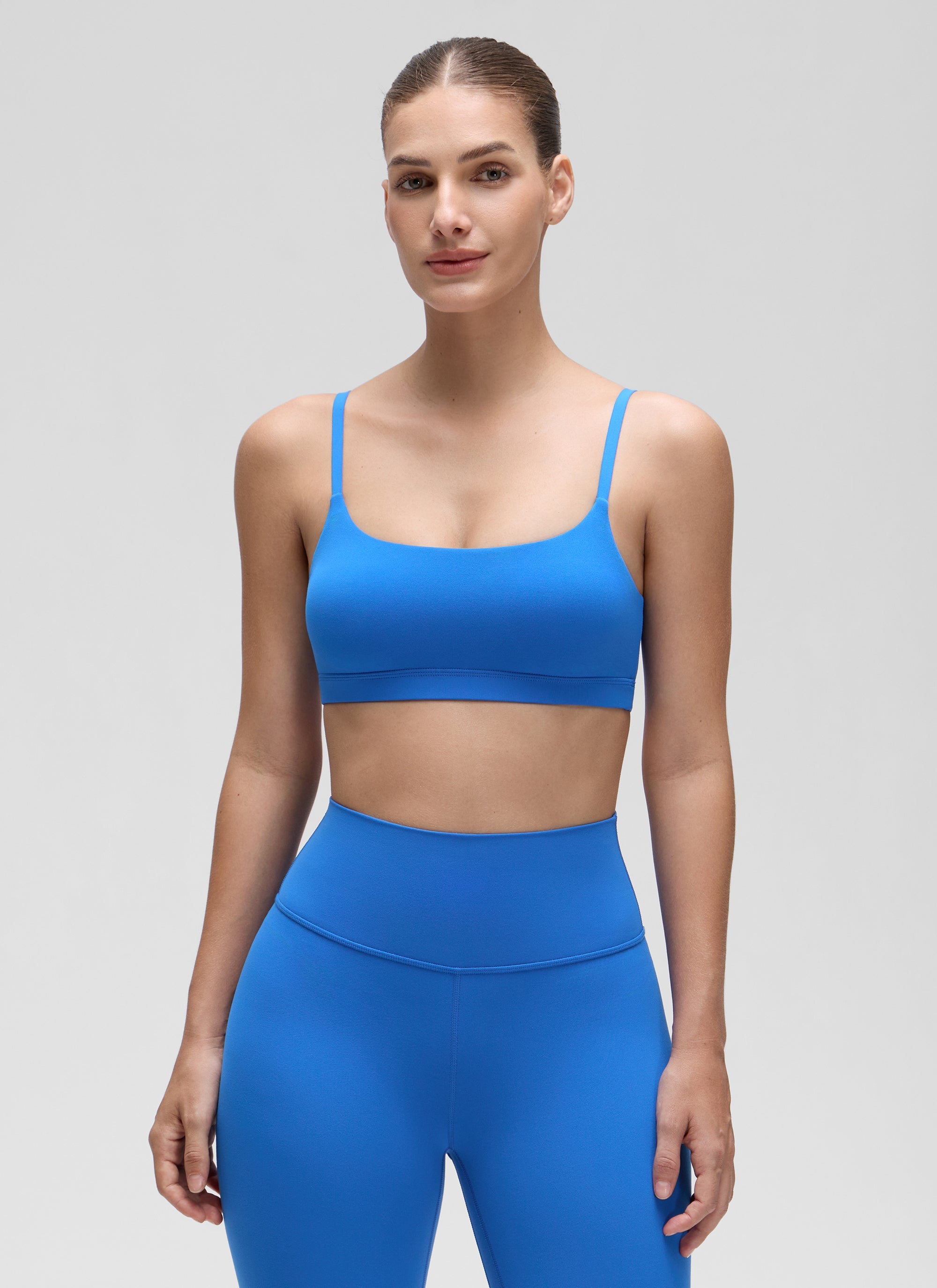 חזיית ספורט Butterluxe Spaghetti Strap עם רצועות מתכווננות - Sparkle Blue