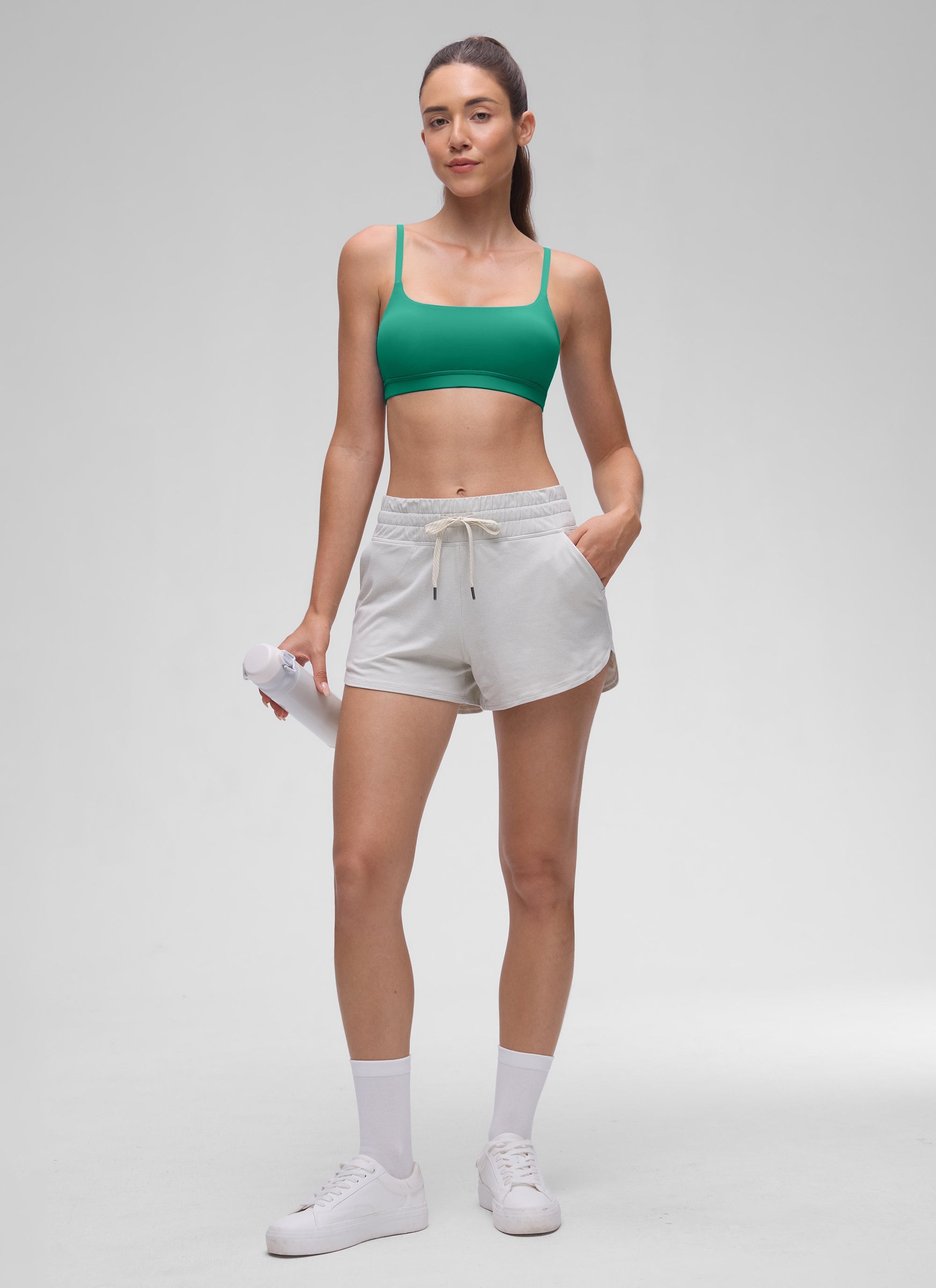 חזיית ספורט Butterluxe Spaghetti Strap עם רצועות מתכווננות - Cascadia Green