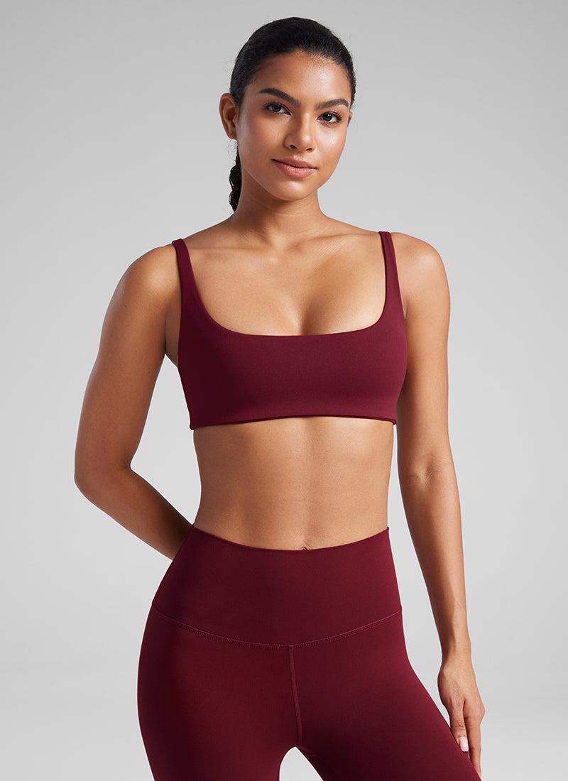 חזיית ספורט Butterluxe מחשוף מרובע Mini Bra - Red Merlot
