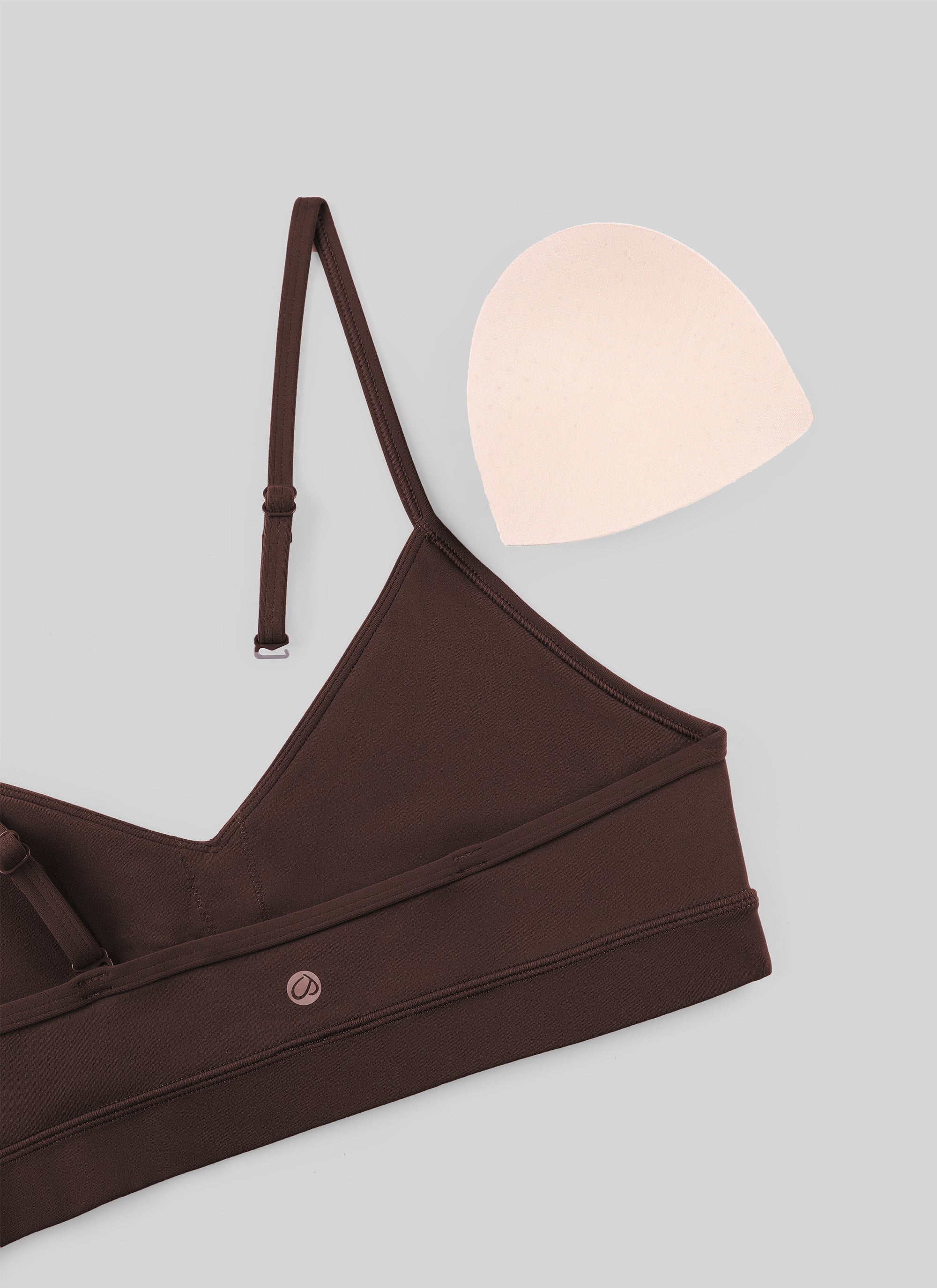 חזיית ספורט Butterluxe V Neck עם רצועות מתכווננות - Hot Fudge Brown