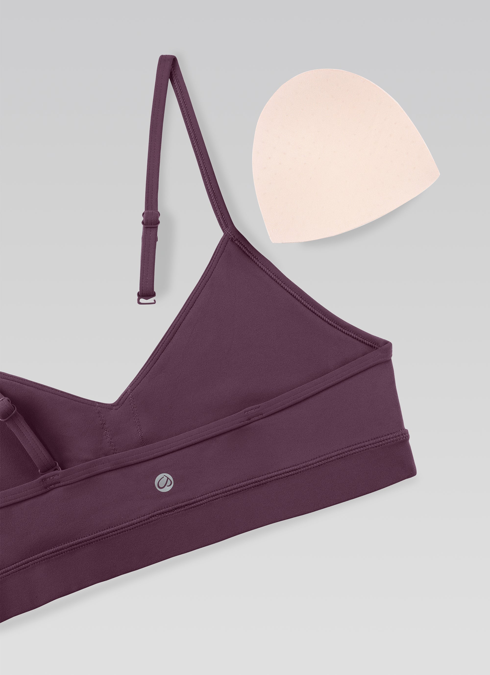 חזיית ספורט Butterluxe V Neck עם רצועות מתכווננות - Grape Purple