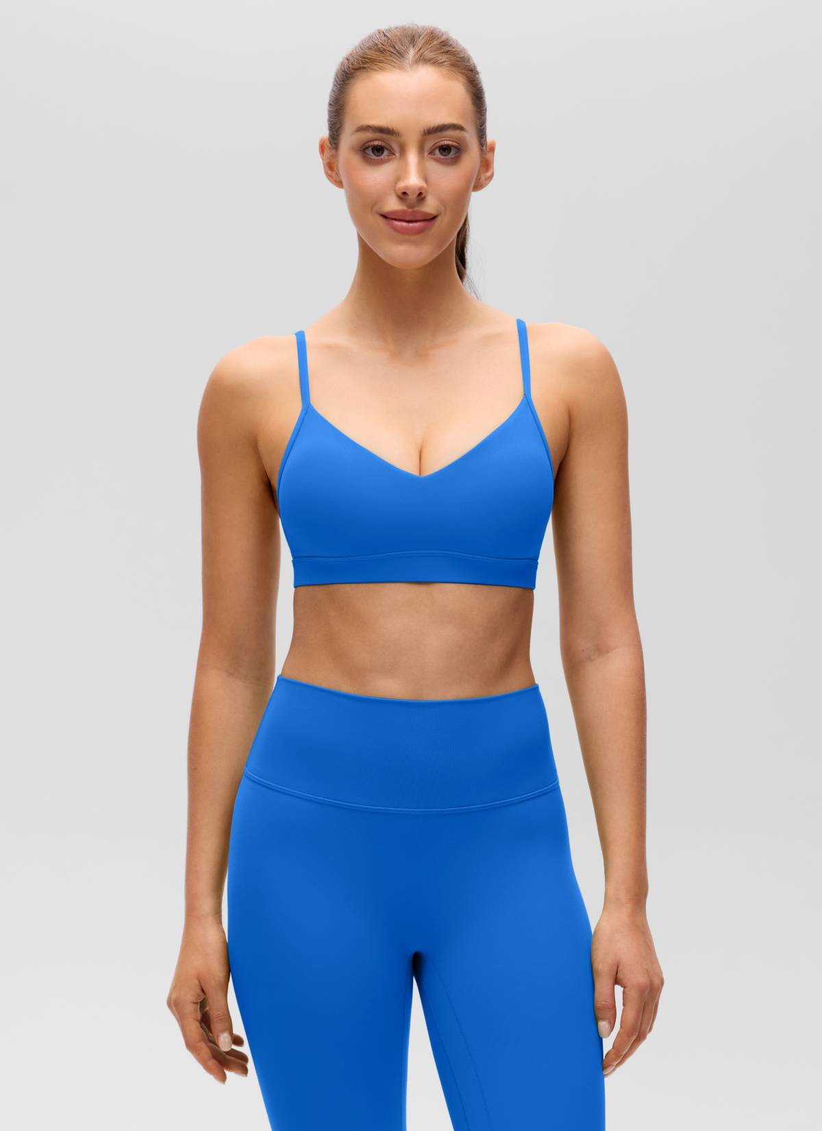 חזיית ספורט Butterluxe V Neck עם רצועות מתכווננות - Sparkle Blue