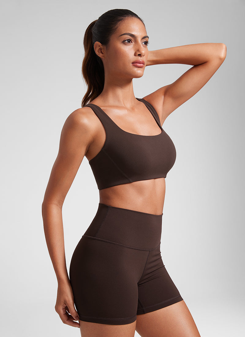 חזיית ספורט Butterlift Square Neck - Hot Fudge Brown