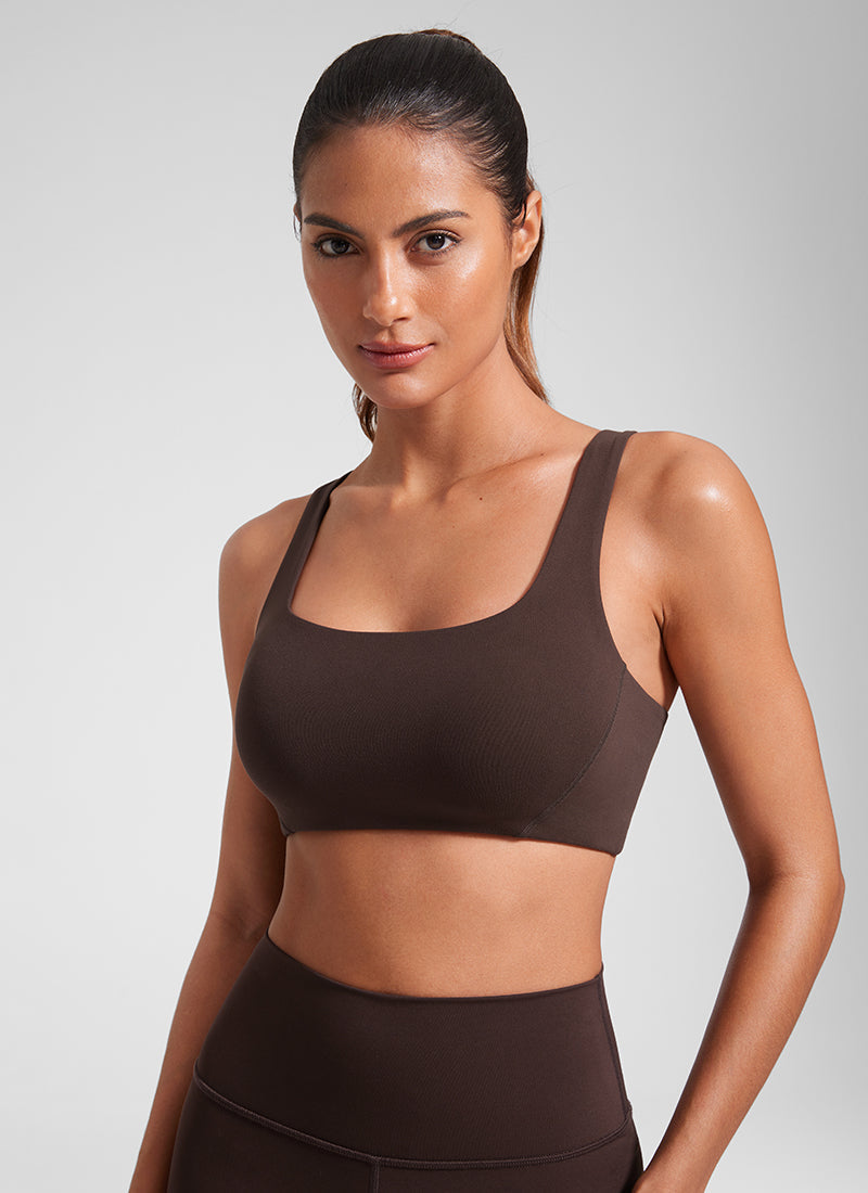 חזיית ספורט Butterlift Square Neck - Hot Fudge Brown