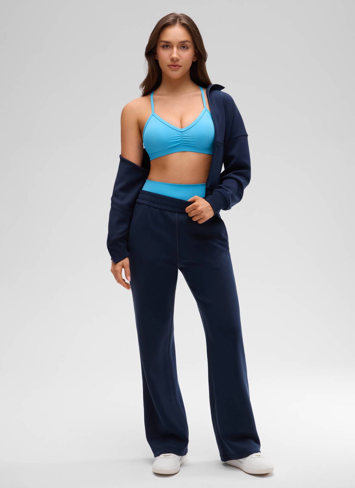 חזיית ספורט Butterluxe Sports Ruched V Neck - Kayak Blue