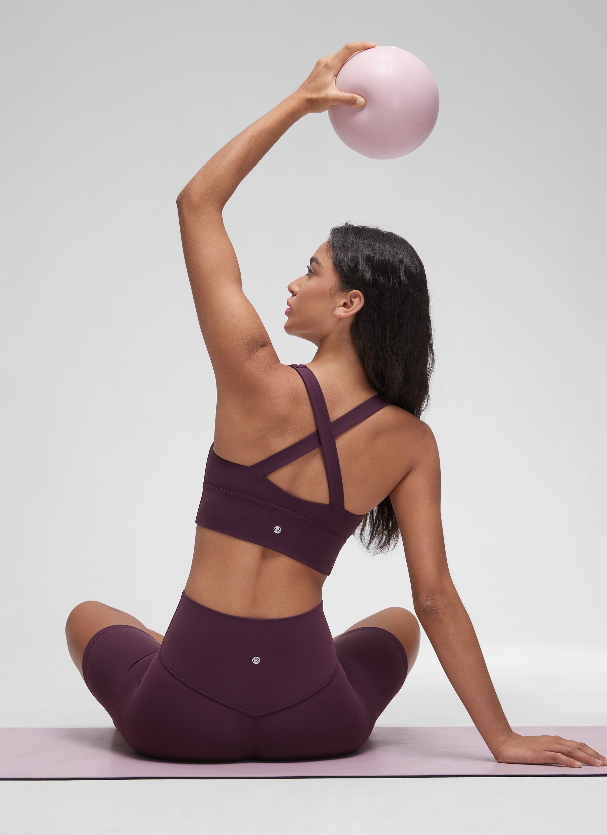 קרופ Butterluxe V Neck Ruched - סגול עמוק
