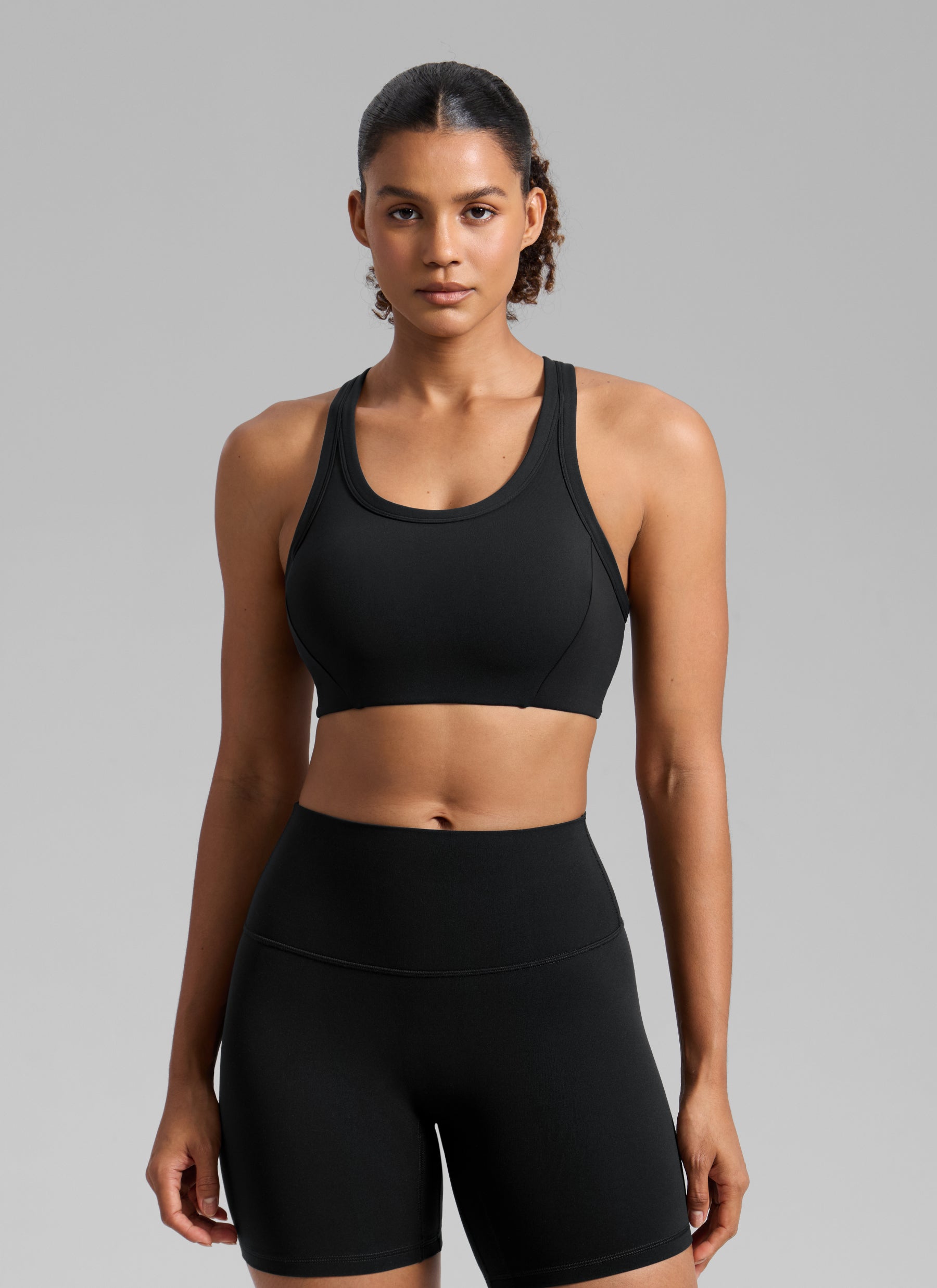 חזיית קרופ תומכת Butterbreeze U Neck Racerback - שחור