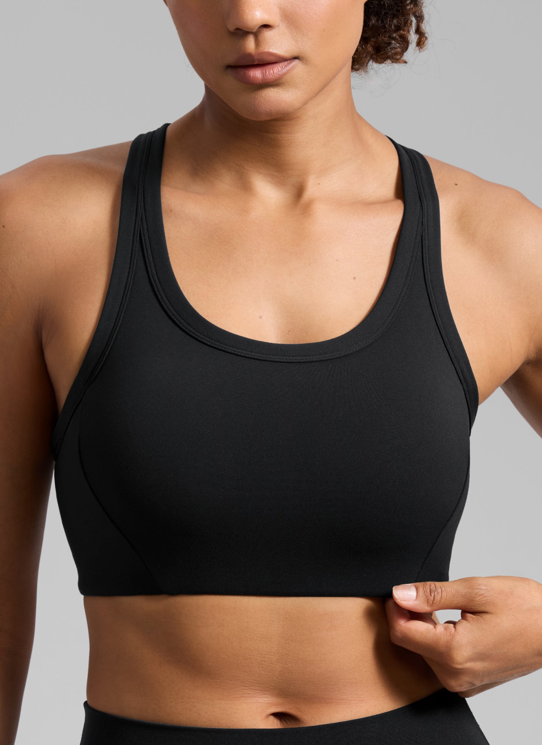 חזיית קרופ תומכת Butterbreeze U Neck Racerback - שחור