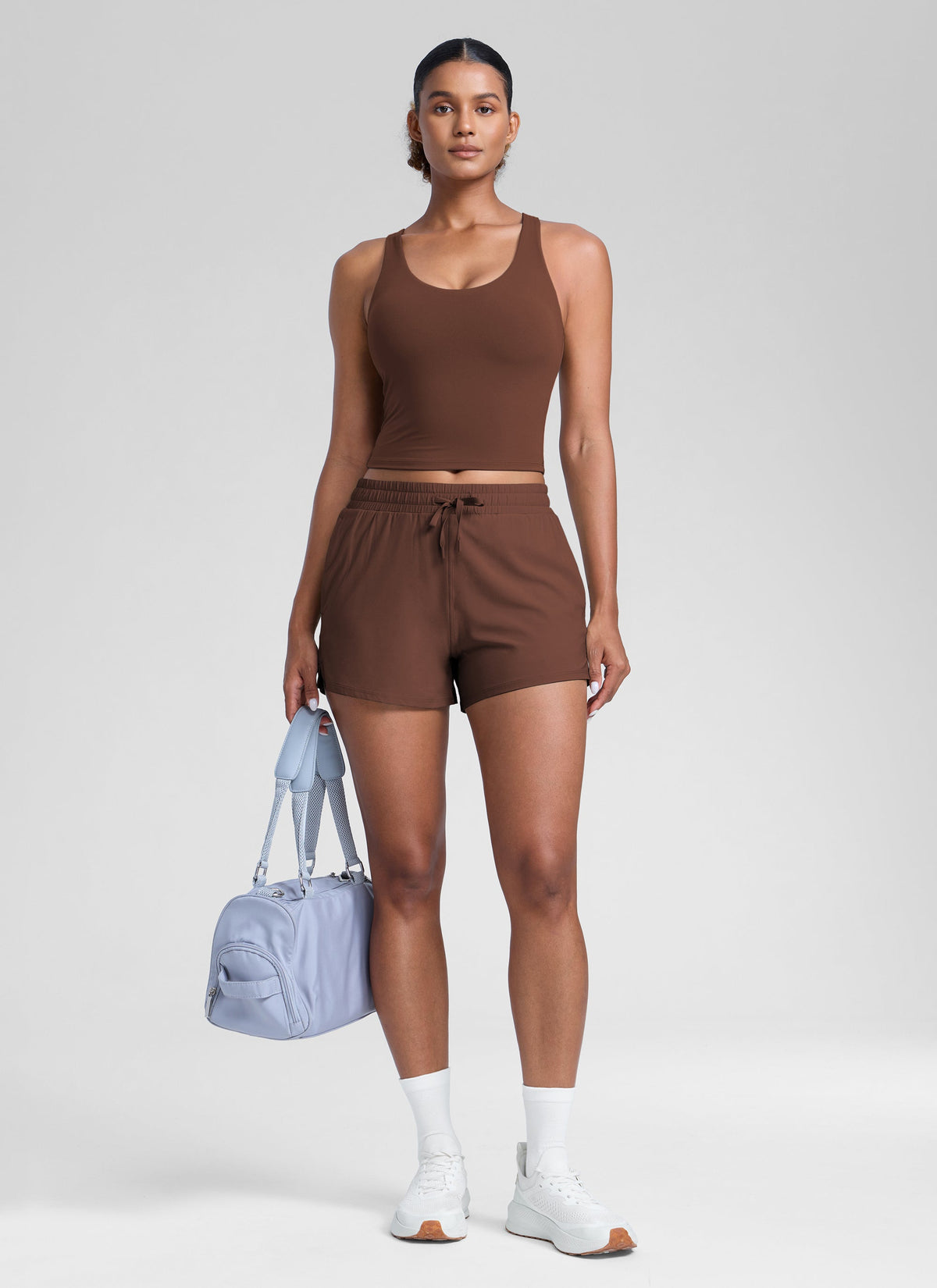 גופייה עם חזייה פנימית Butterlift U Neck Racerback - Coffee Brown