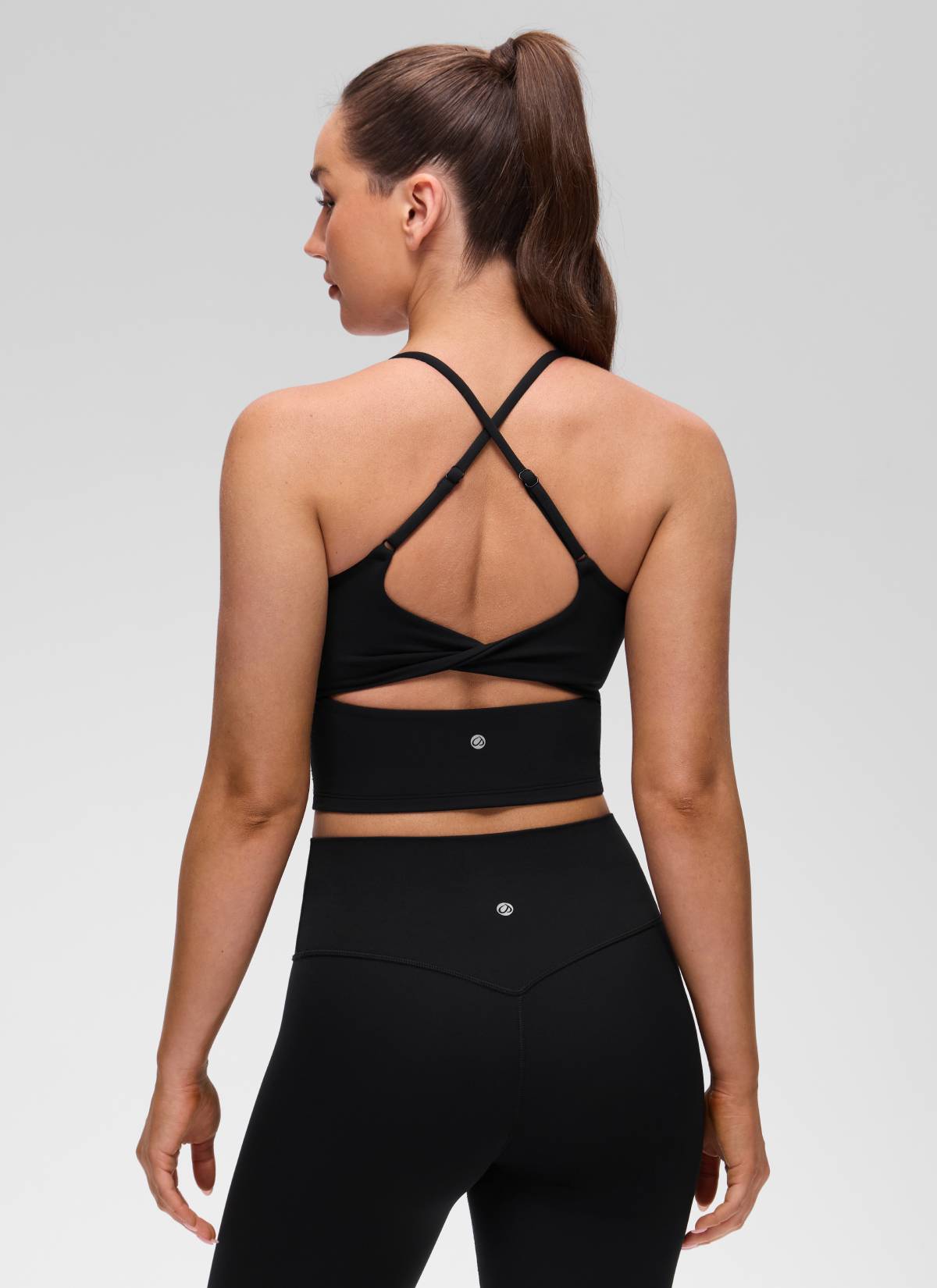 גופייה עם חזייה פנימית Butterluxe Twist Cross Back - שחור