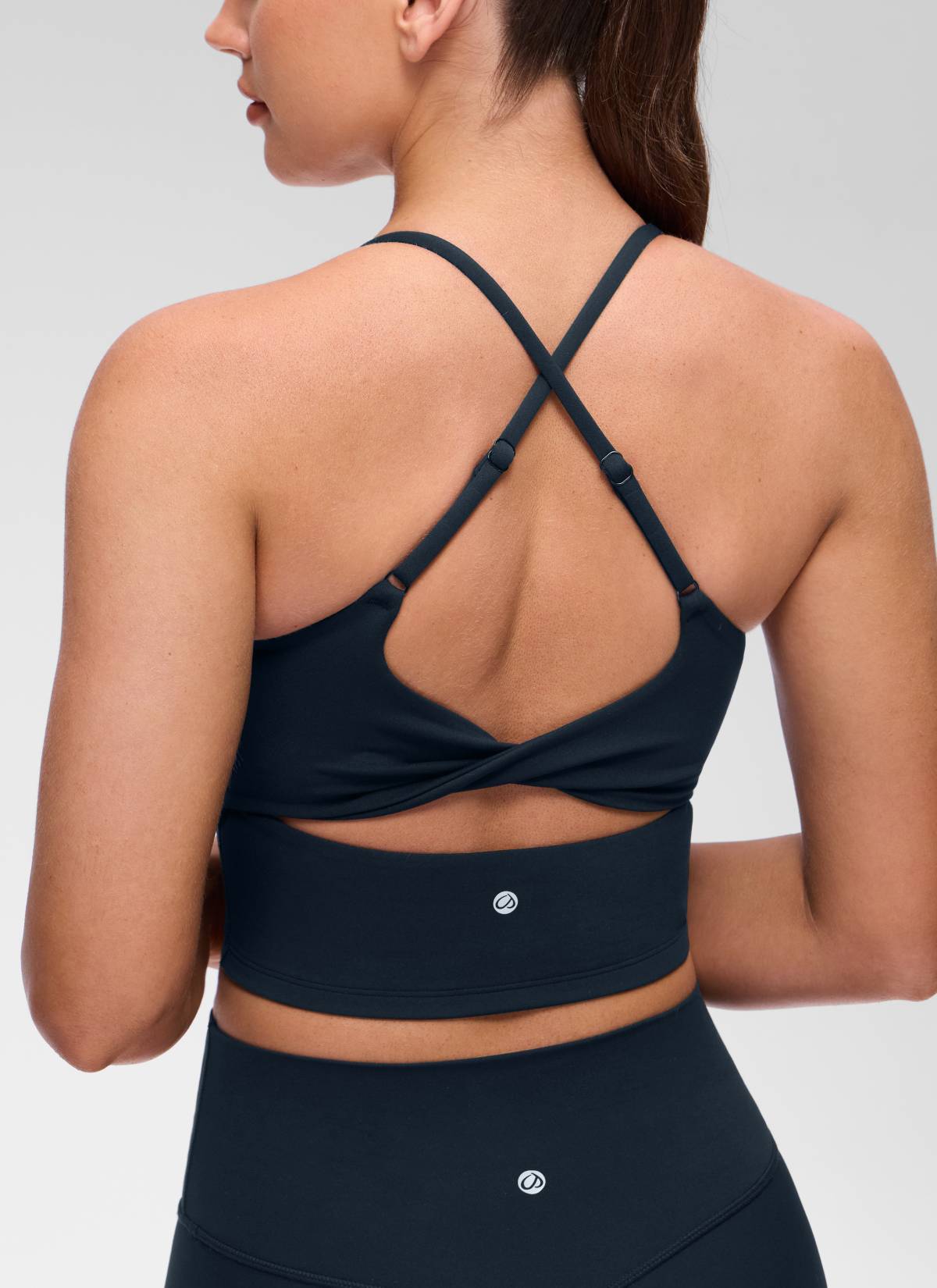 גופייה עם חזייה פנימית Butterluxe Twist Cross Back - כחול נייבי