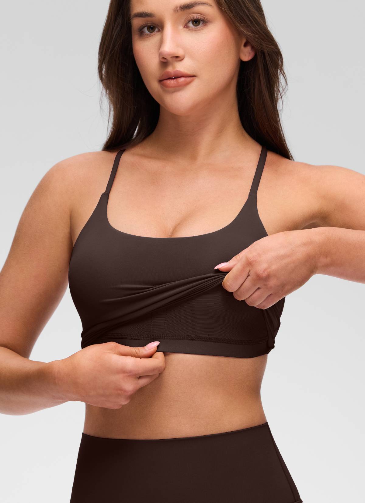 גופייה עם חזייה פנימית Butterluxe Twist Cross Back - Hot Fudge Brown