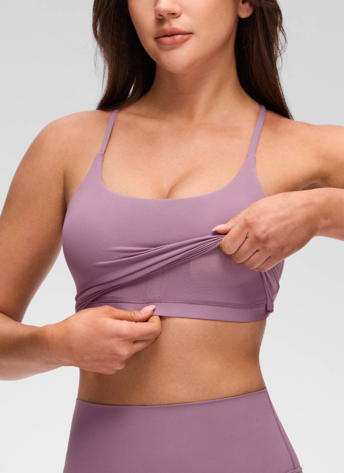 גופייה עם חזייה פנימית Butterluxe Twist Cross Back - Light Lavender