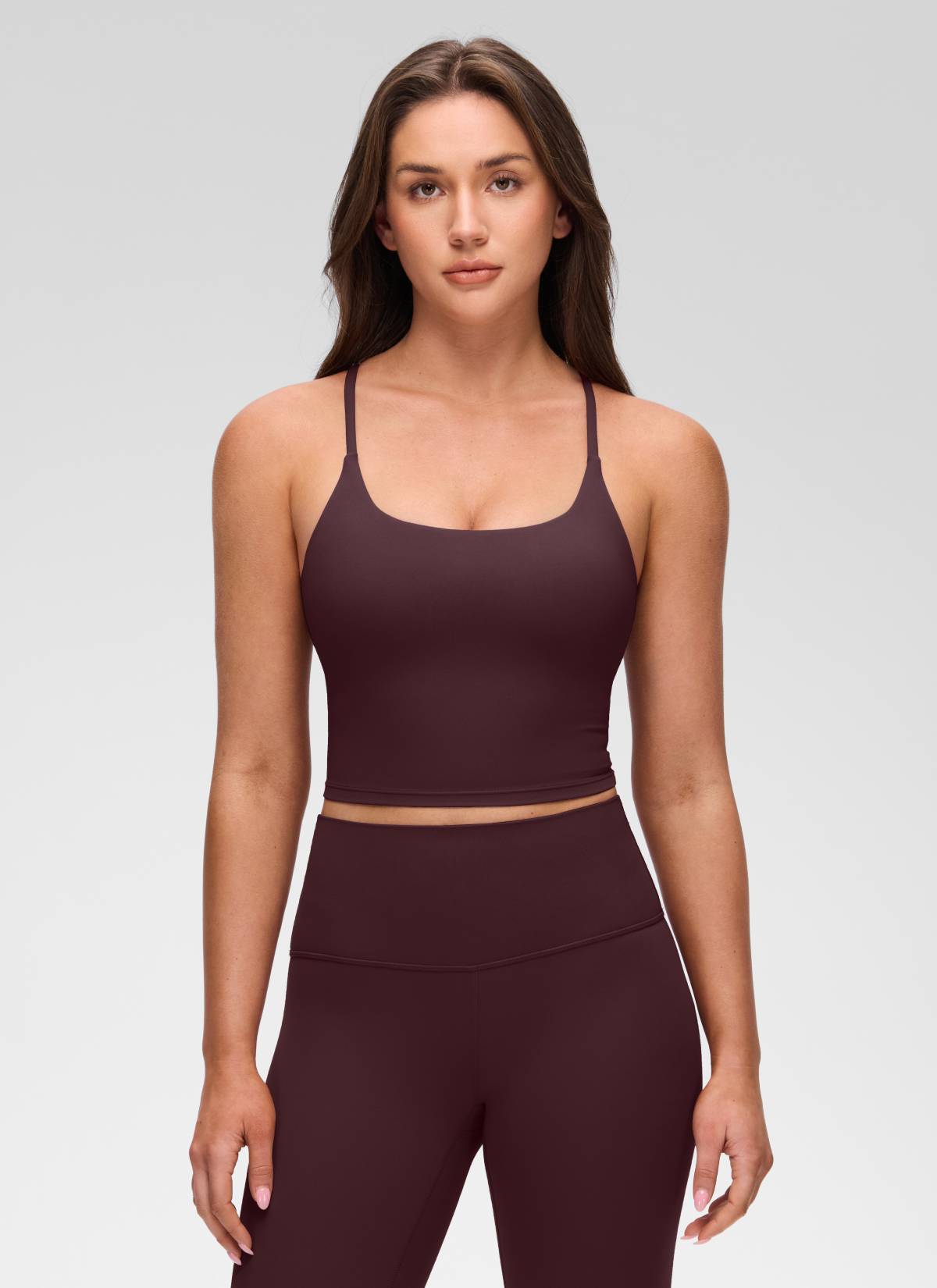 גופייה עם חזייה פנימית Butterluxe Twist Cross Back - Ripe Plum