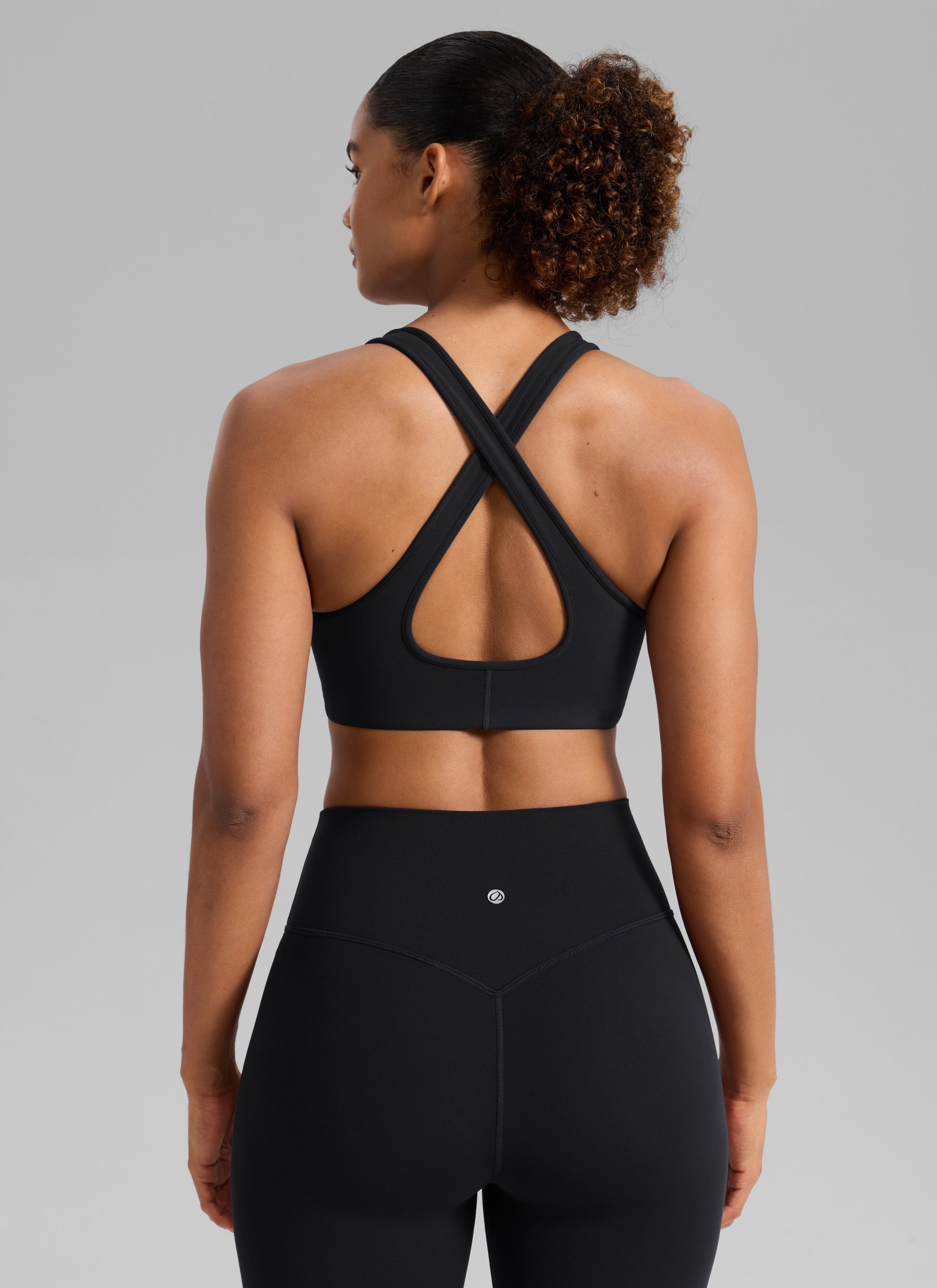 חזיית ספורט Butterlift Deep V Cross Back רצועות רחבות - שחור