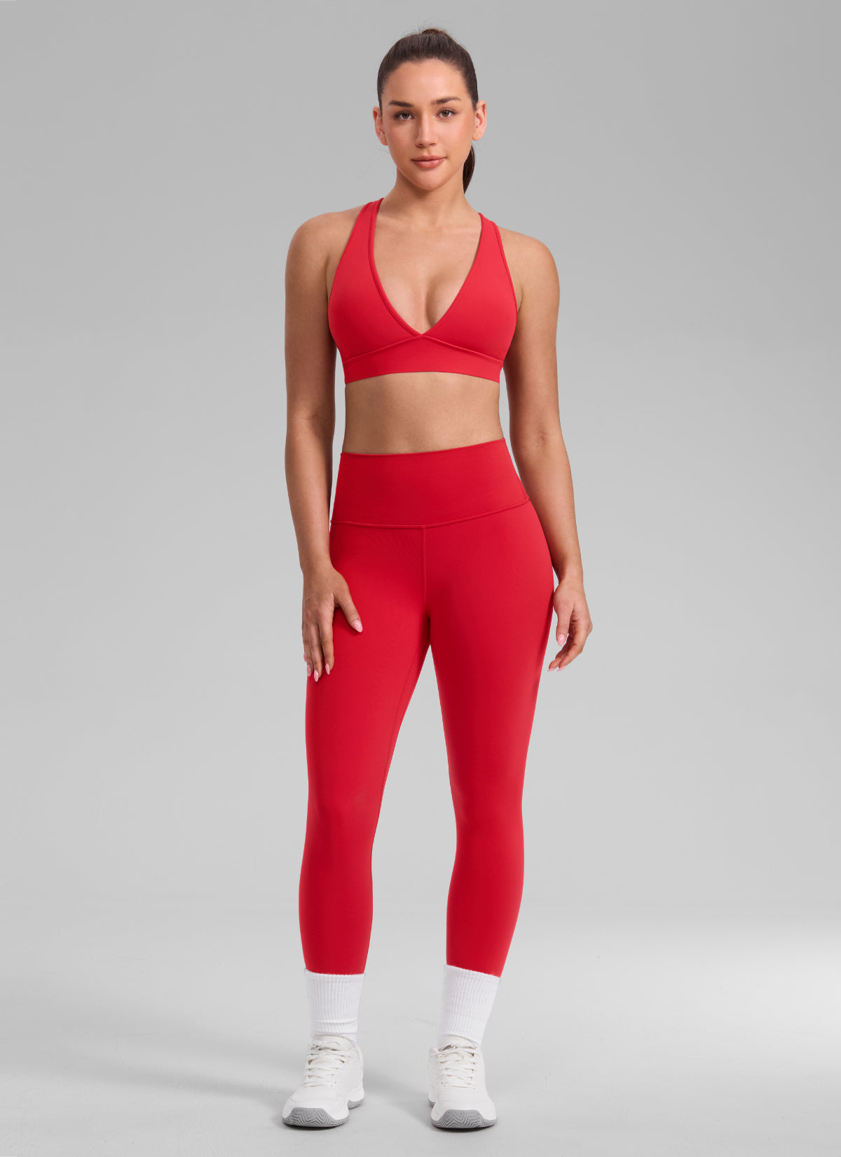 חזיית ספורט Butterlift Deep V Cross Back רצועות רחבות - Aurora Red