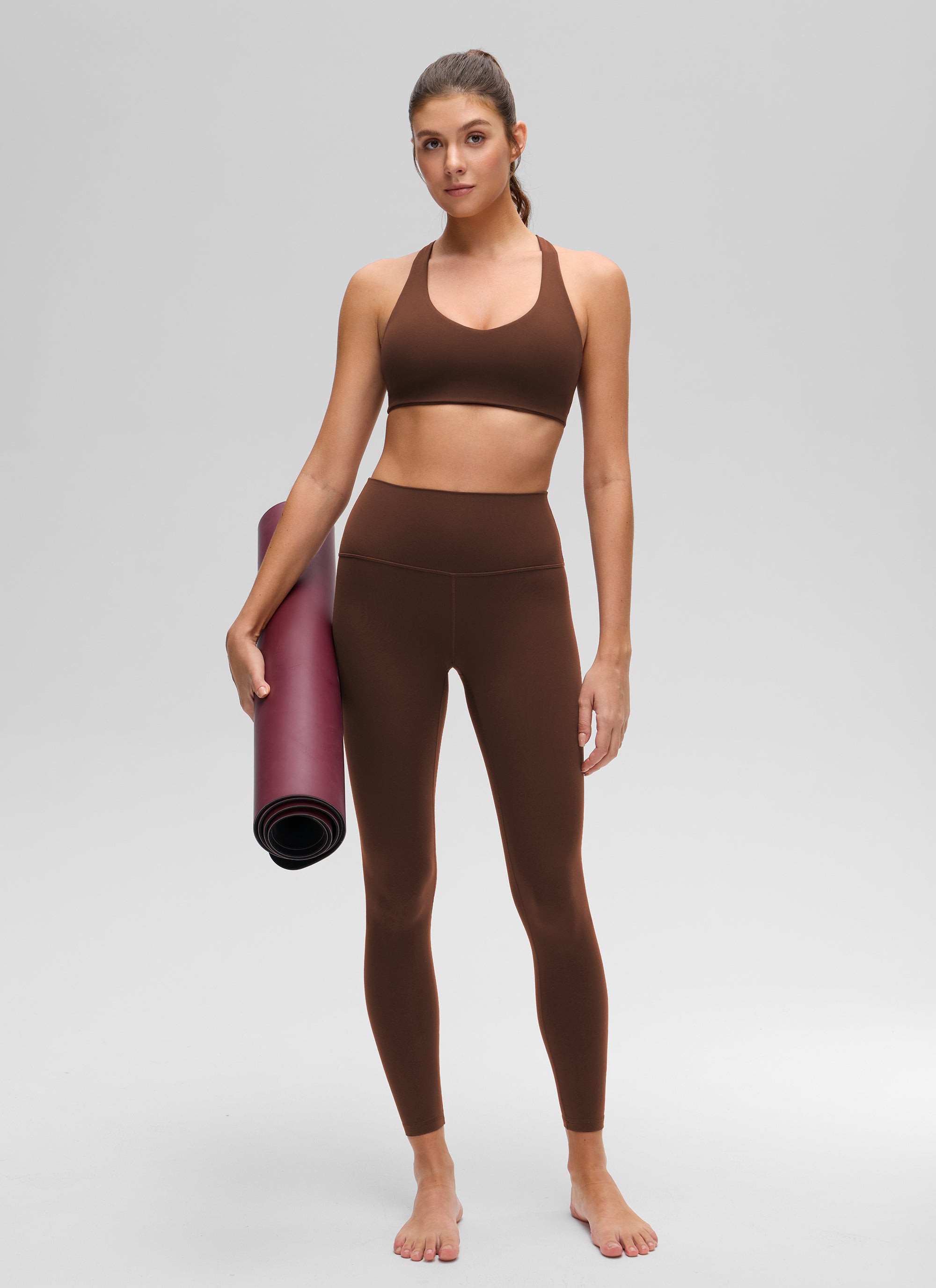 חזיית ספורט Butterluxe V Neck Racerback - Lava Brown