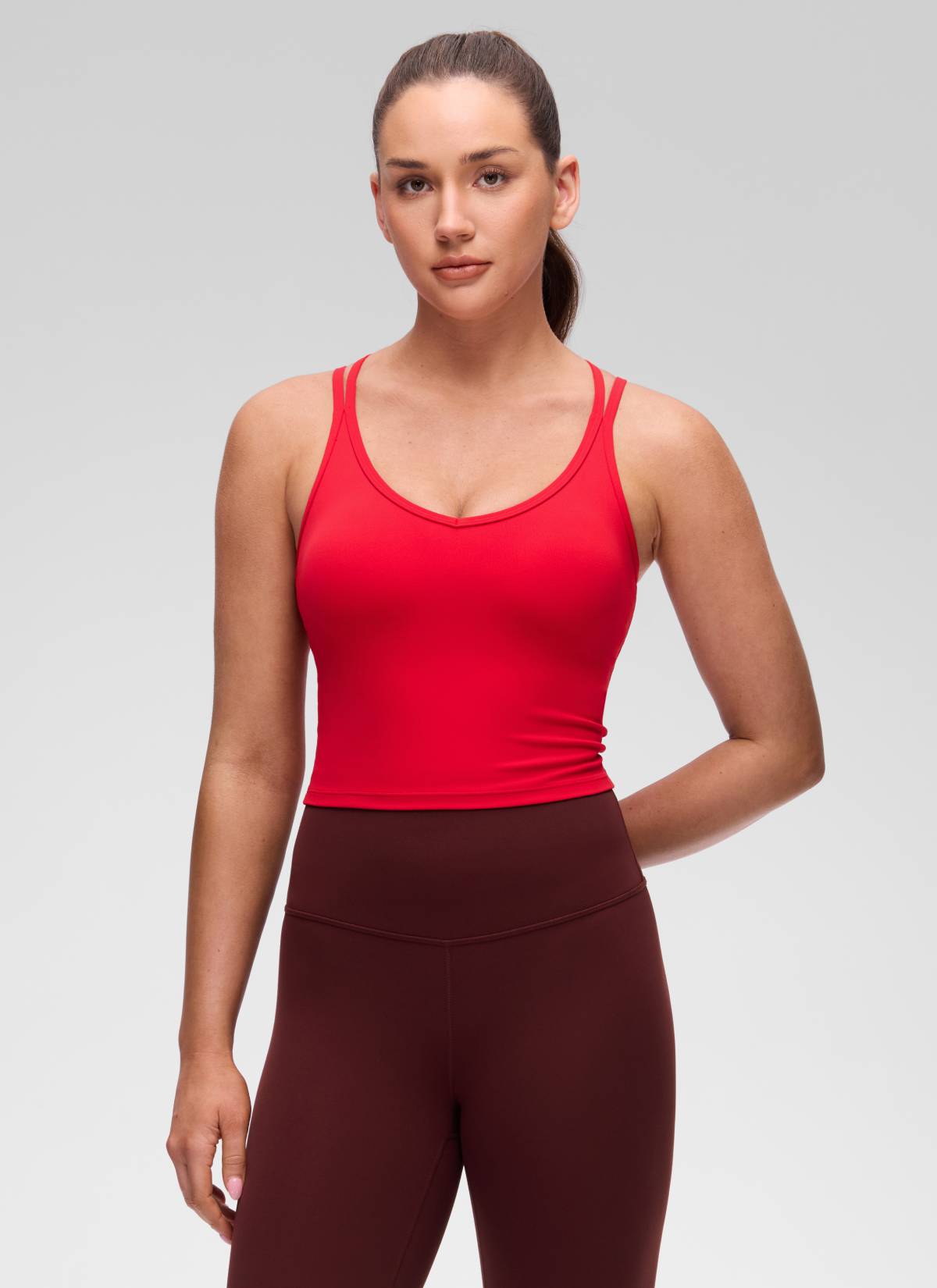 גופייה עם חזייה פנימית Butterluxe V X Back - Aurora Red
