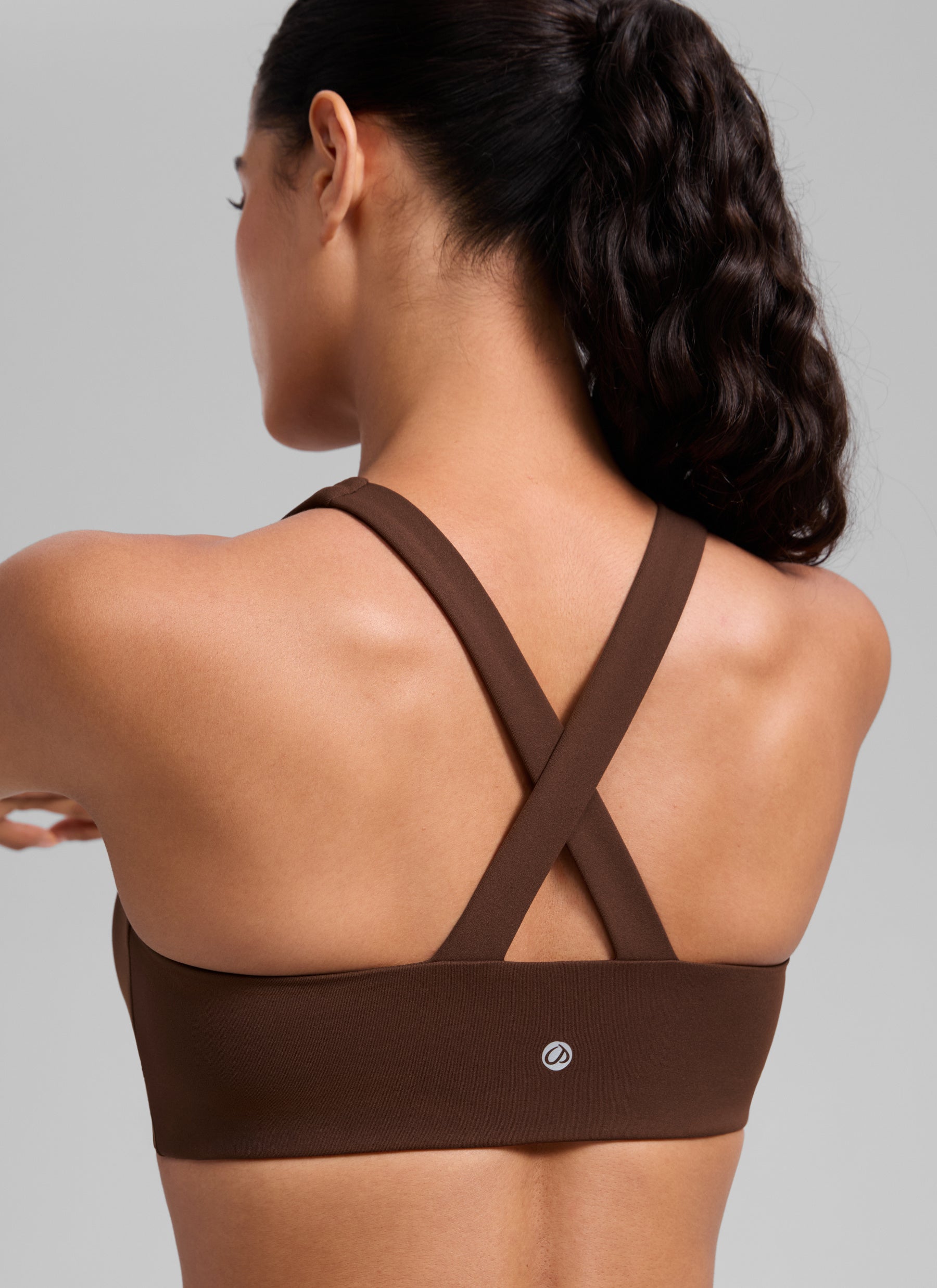 חזיית ספורט תומכת SculptAir Criss Cross Back - Lava Brown