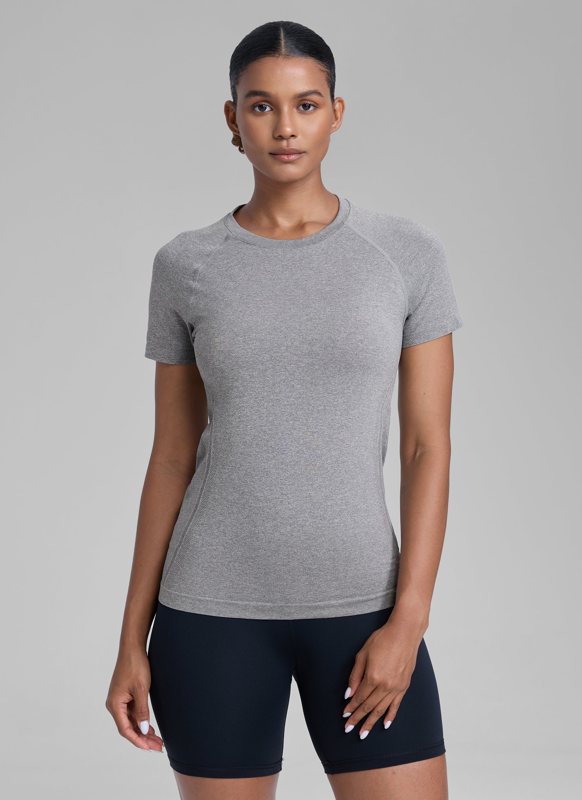 חולצה קצרה Seamless - Slate Grey Marl