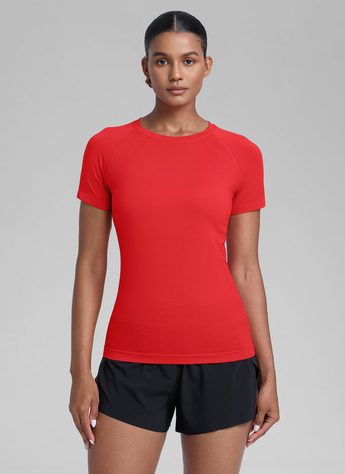 חולצה קצרה Seamless - Deep Red