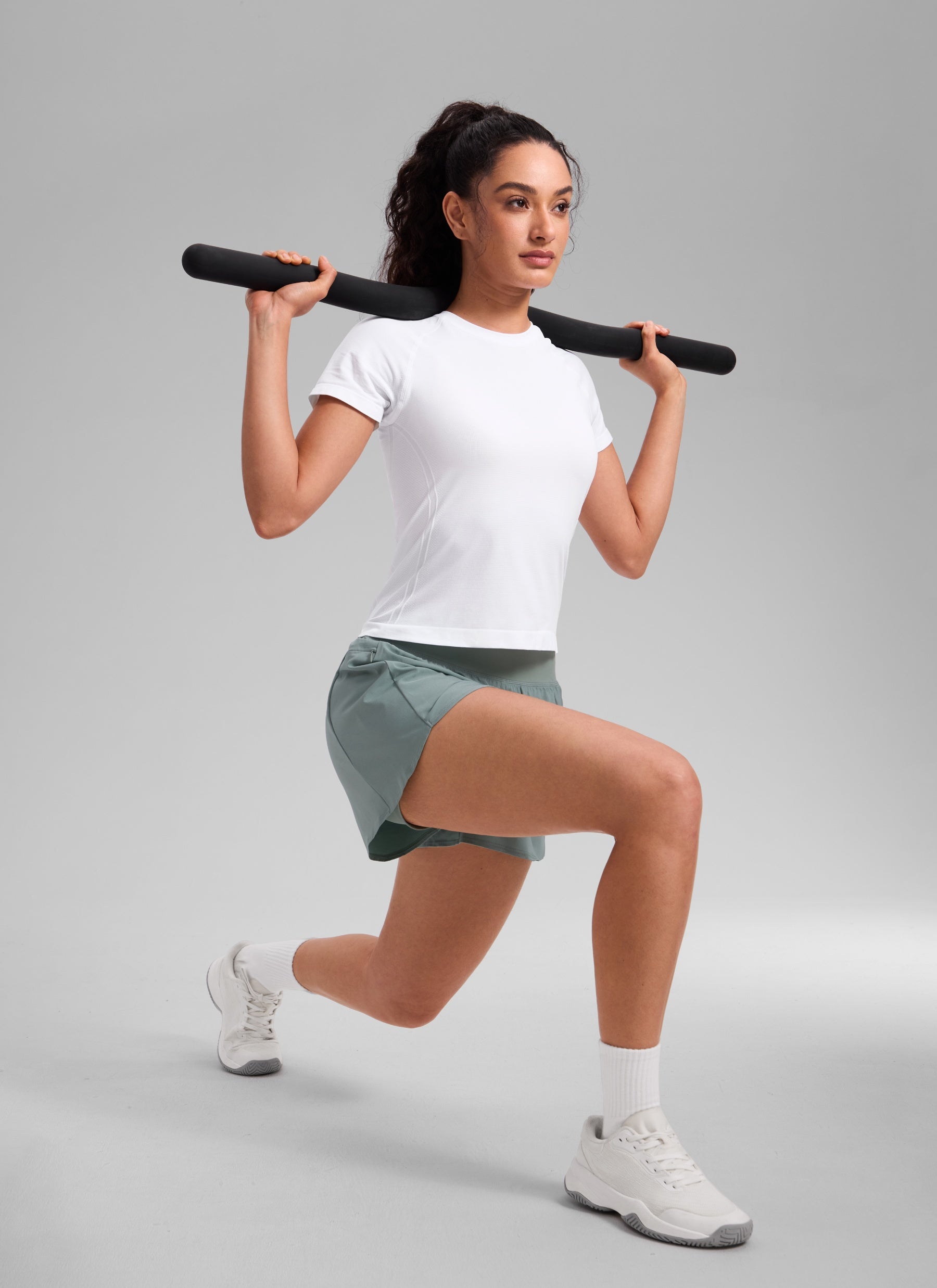 חולצה קצרה Seamless Crew Neck - לבן