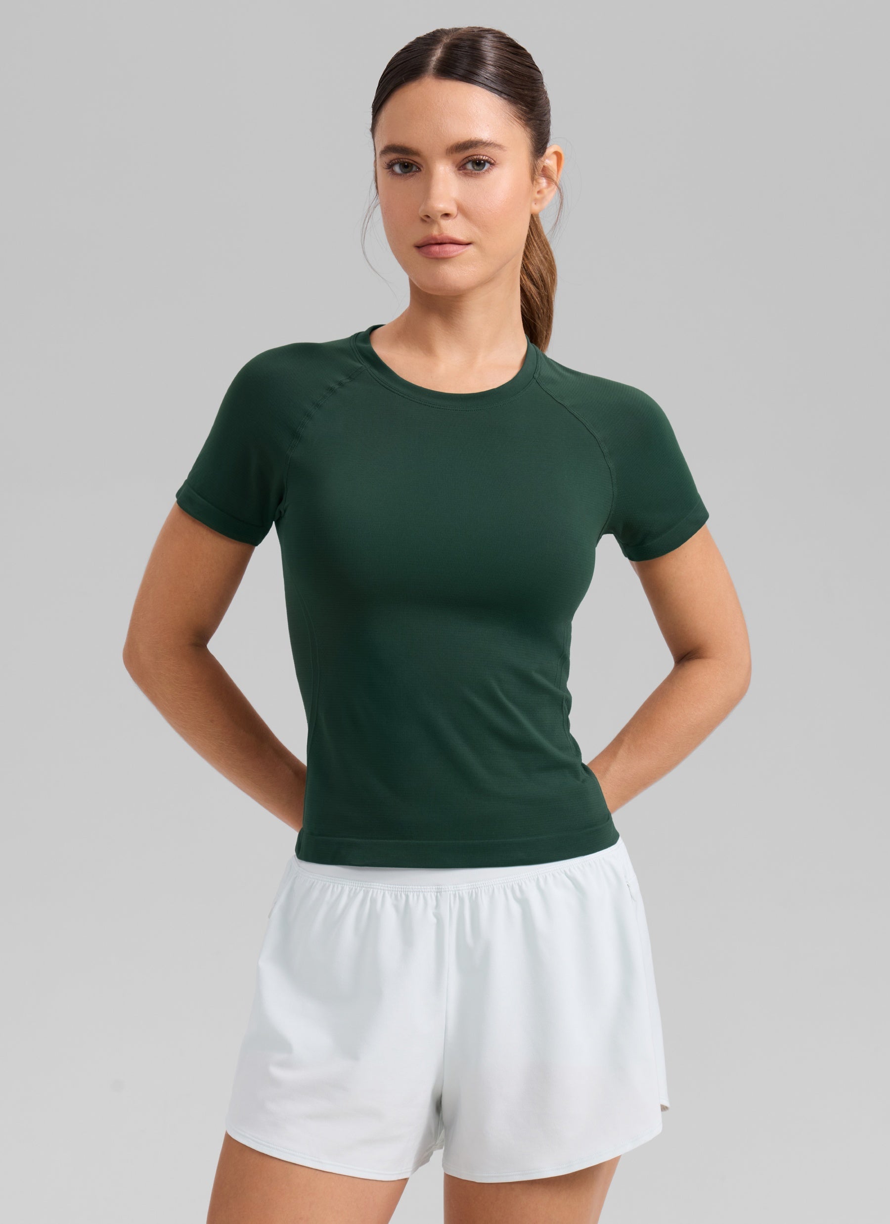 חולצה קצרה Seamless Crew Neck - Legend Green