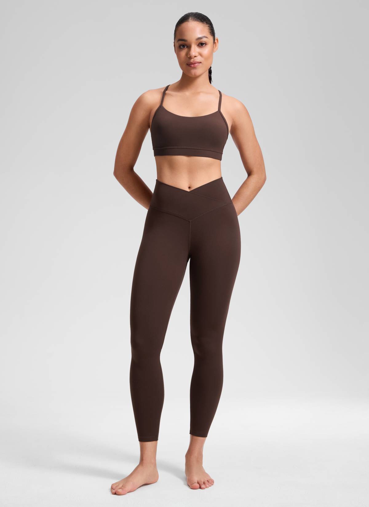 טייץ 25" Butterluxe V Cross Waist - Hot Fudge Brown