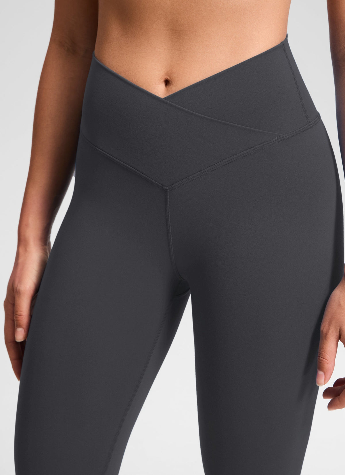טייץ ארוך 28" Butterluxe V Cross Waist - אפור מעושן